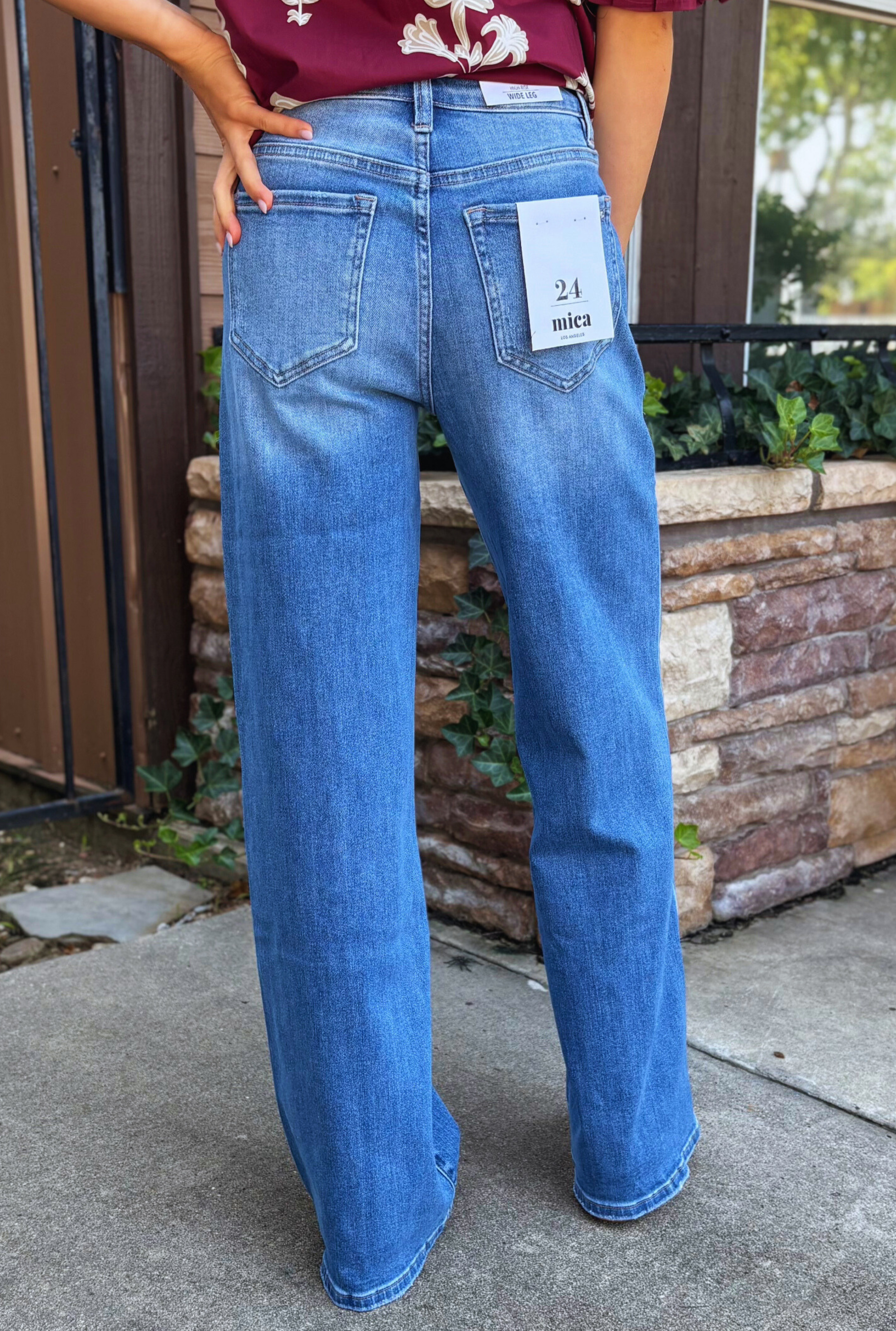 ADMIRAL BLUE HIGH RISE WIDE LEG JEANS