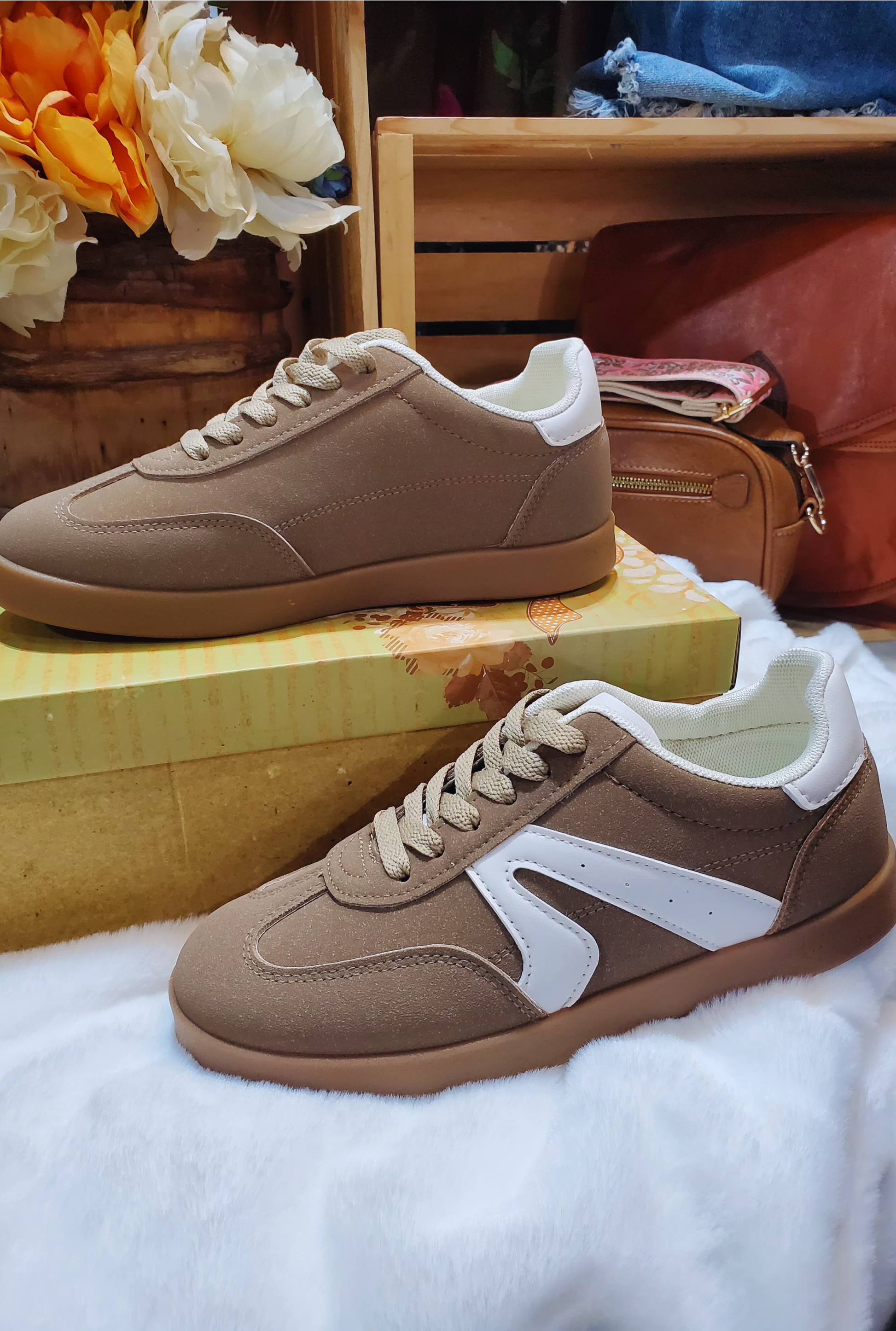 BROWN RETRO SNEAKERS