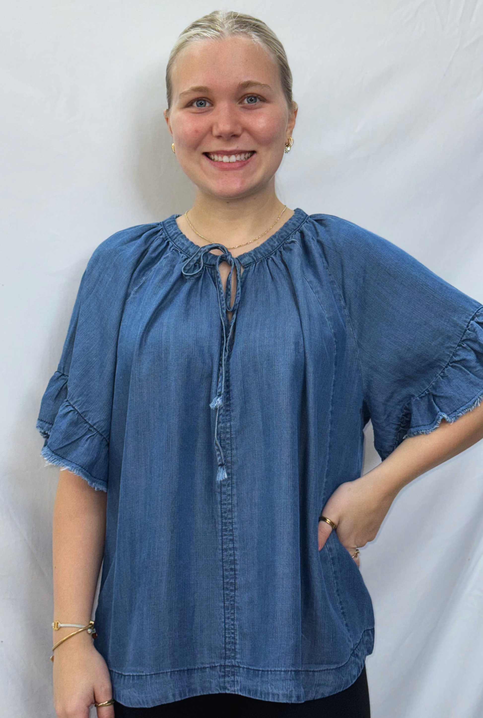 DENIM FALLON TOP