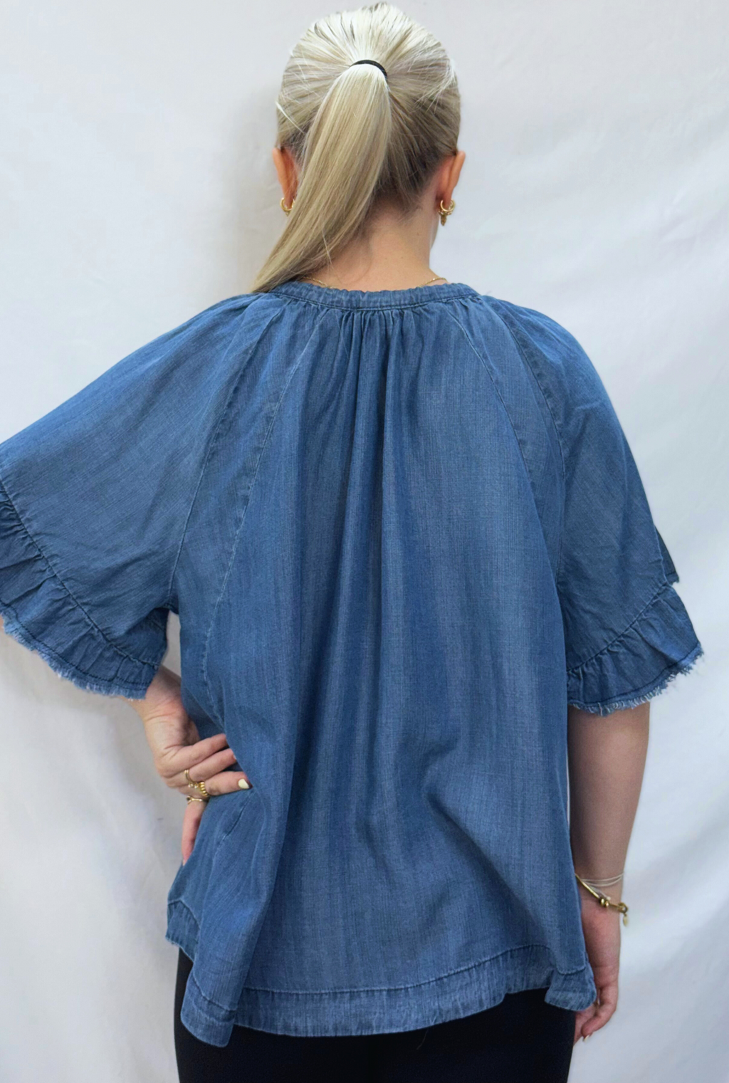 DENIM FALLON TOP