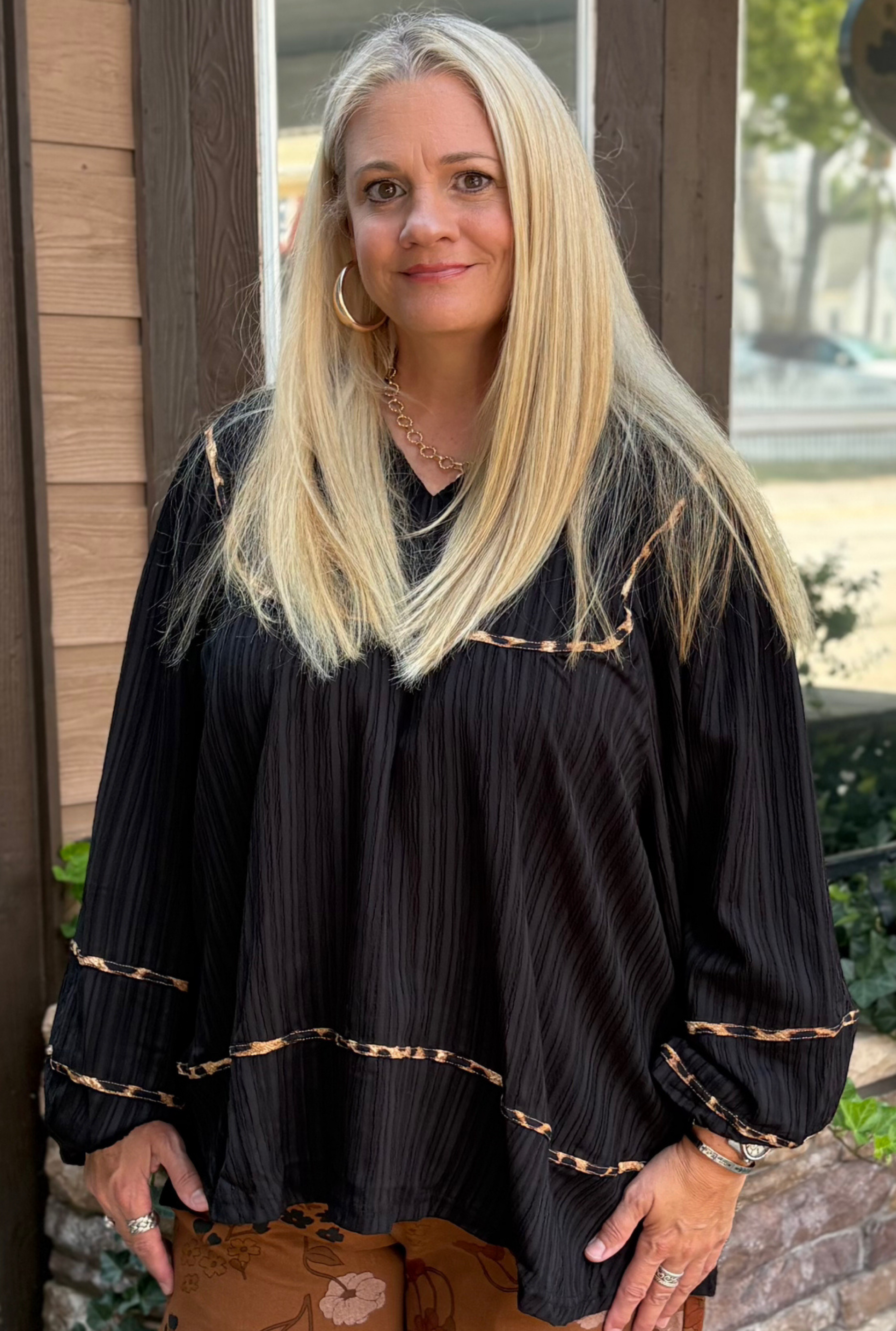 CURVY BLACK CHEETAH GIRL TOP