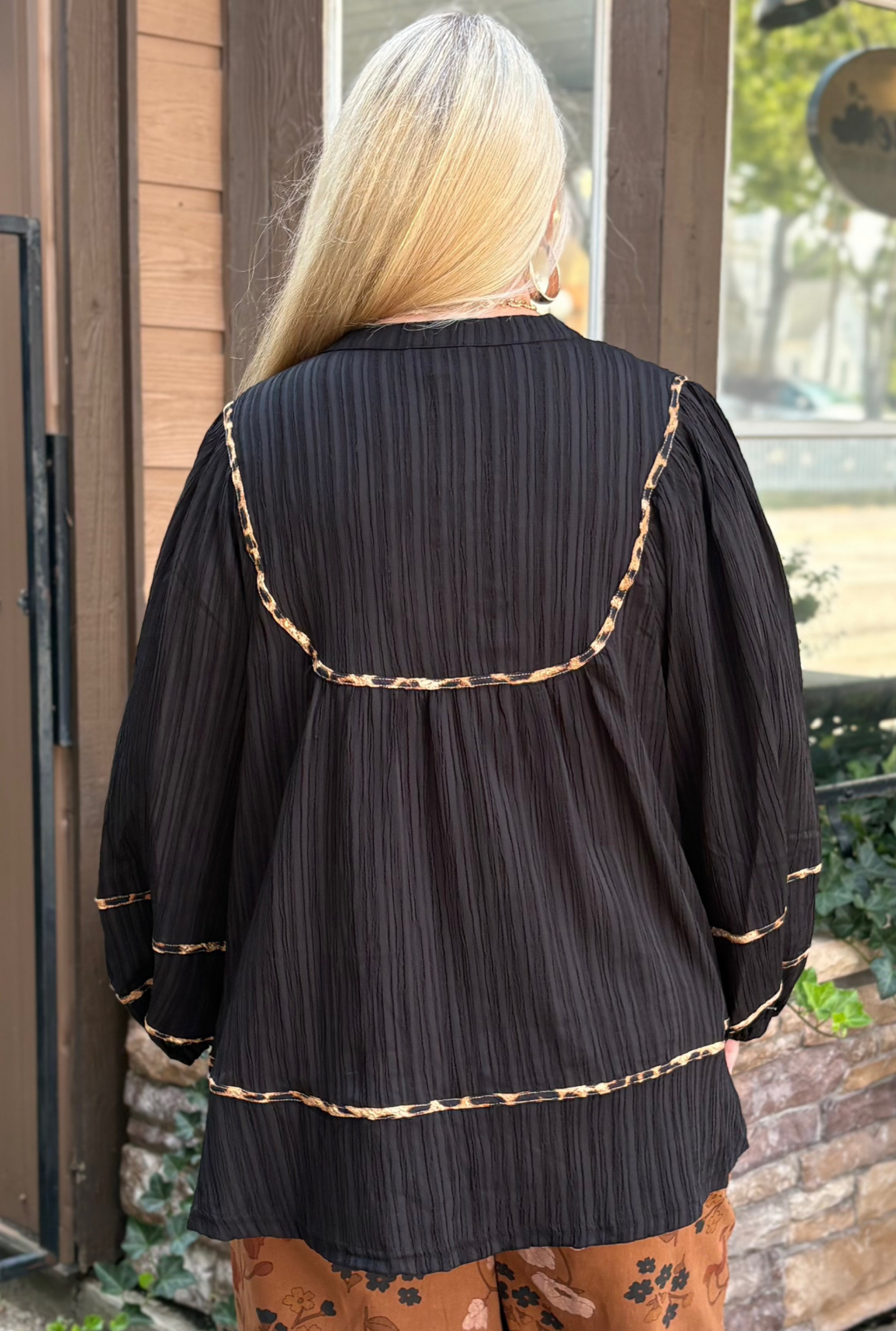 CURVY BLACK CHEETAH GIRL TOP