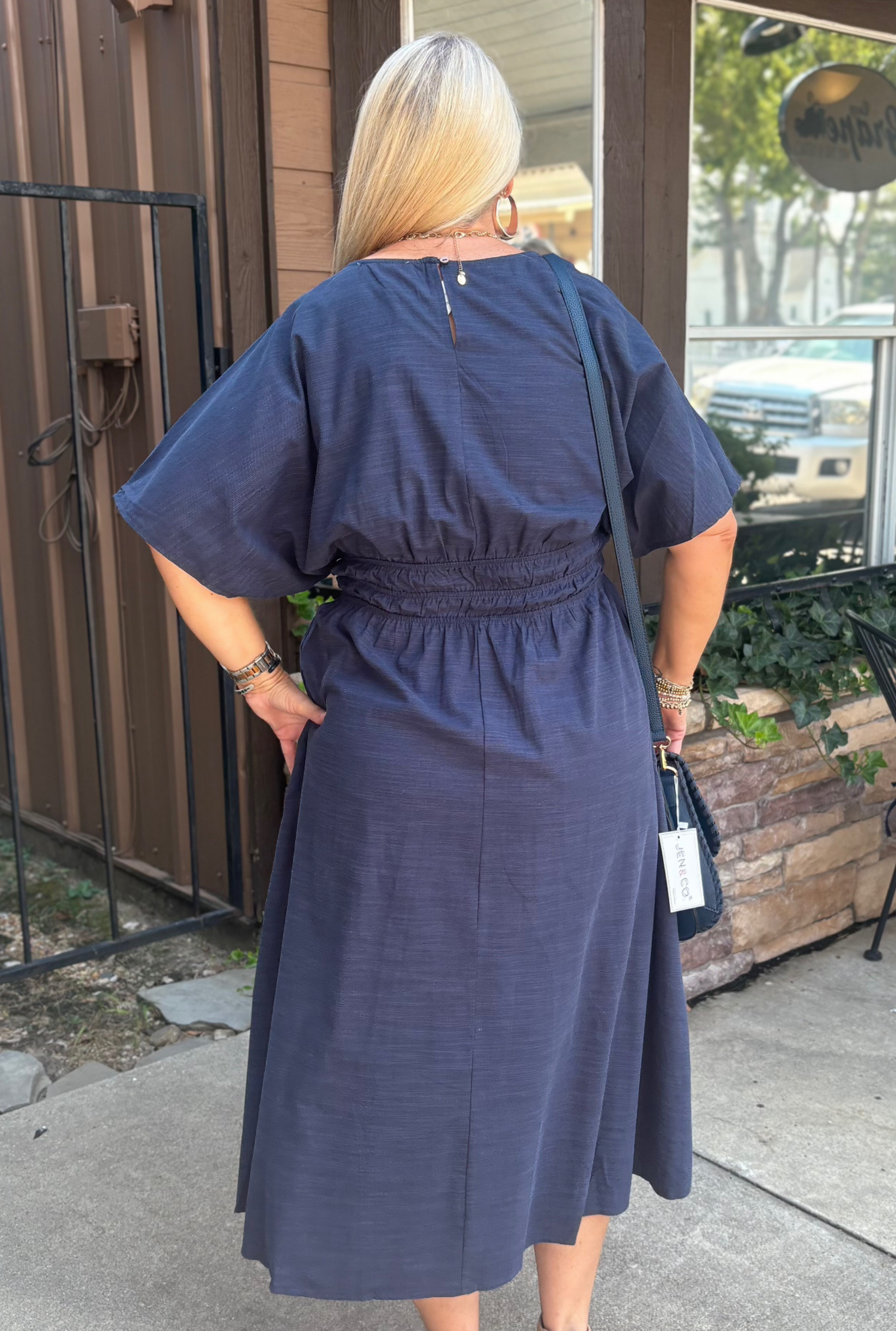 CURVY NAVY ELLA DRESS