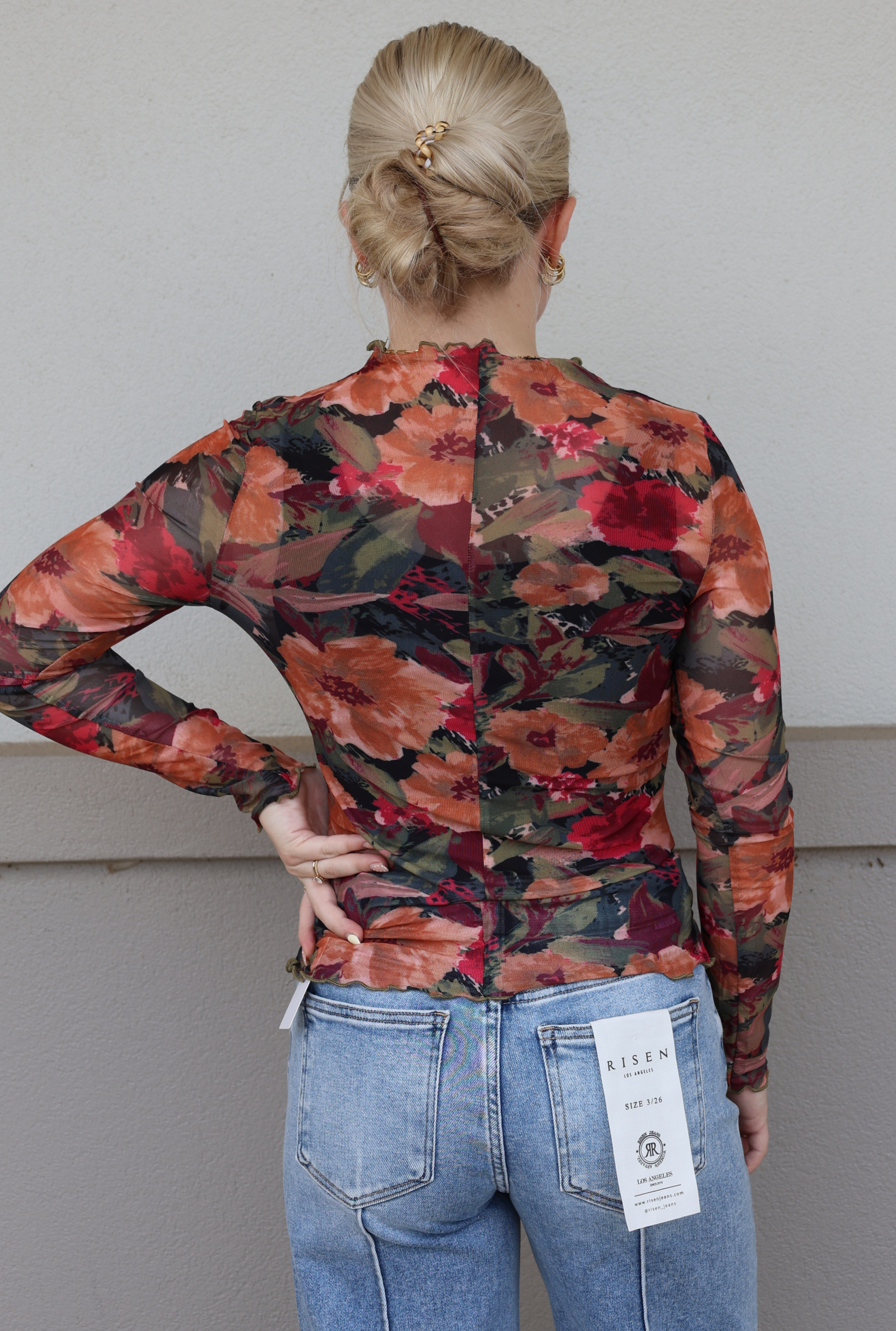 FLORAL MESH TOP