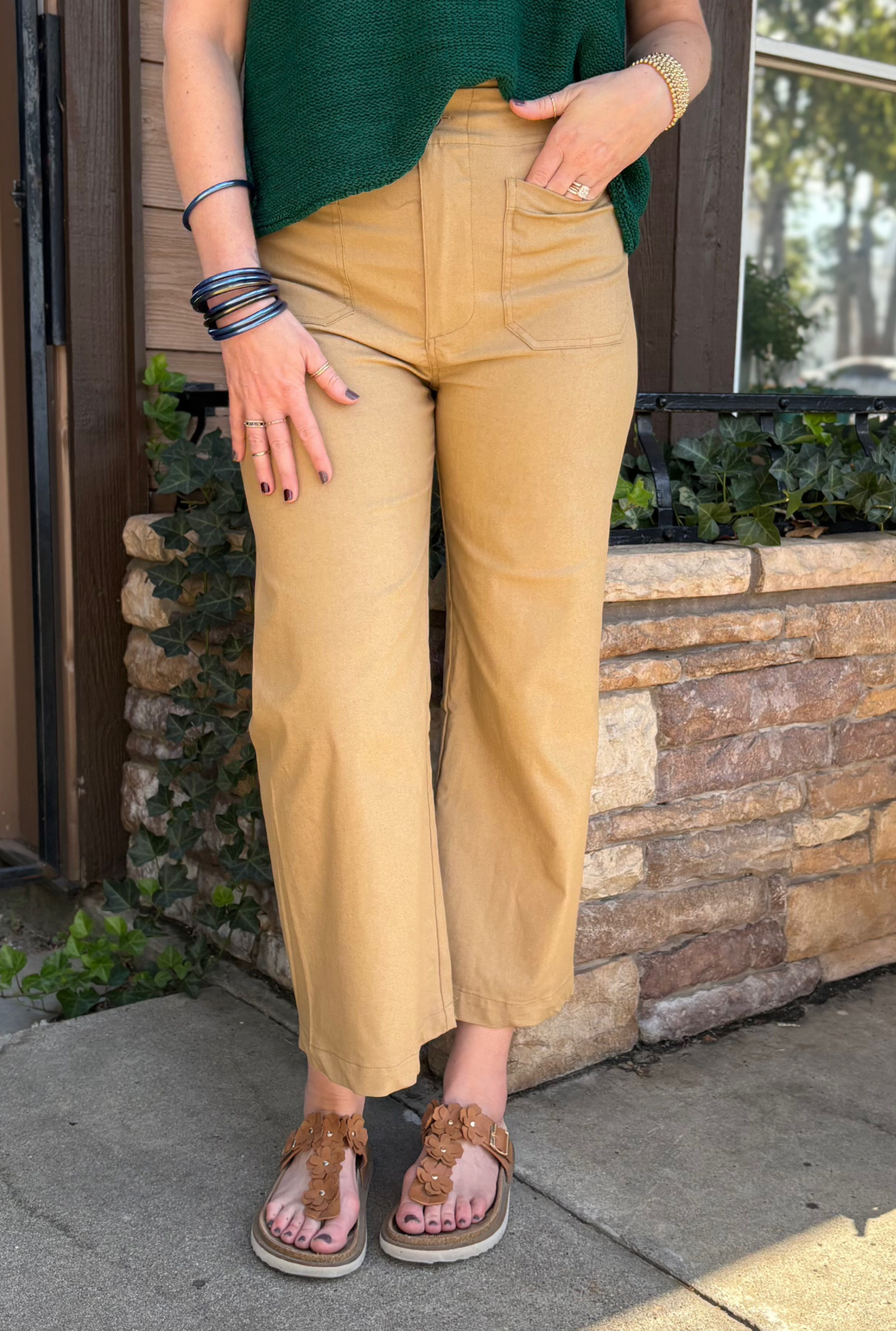 KHAKI ANKLE PANTS