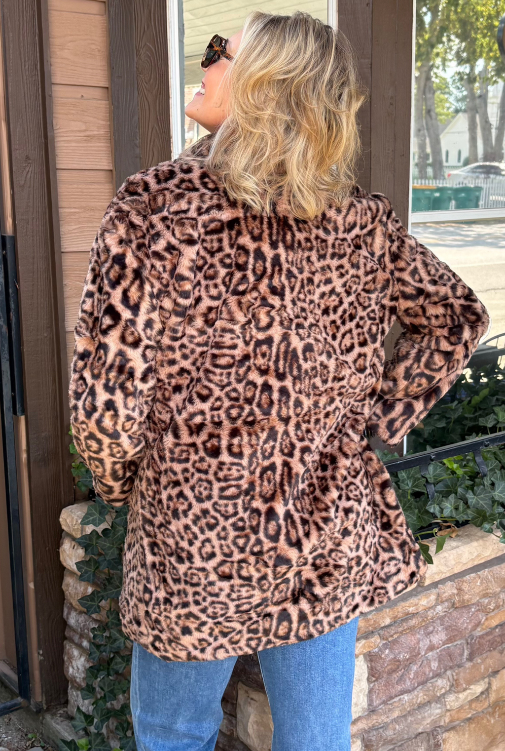 ANIMAL PRINT FUR JACKET