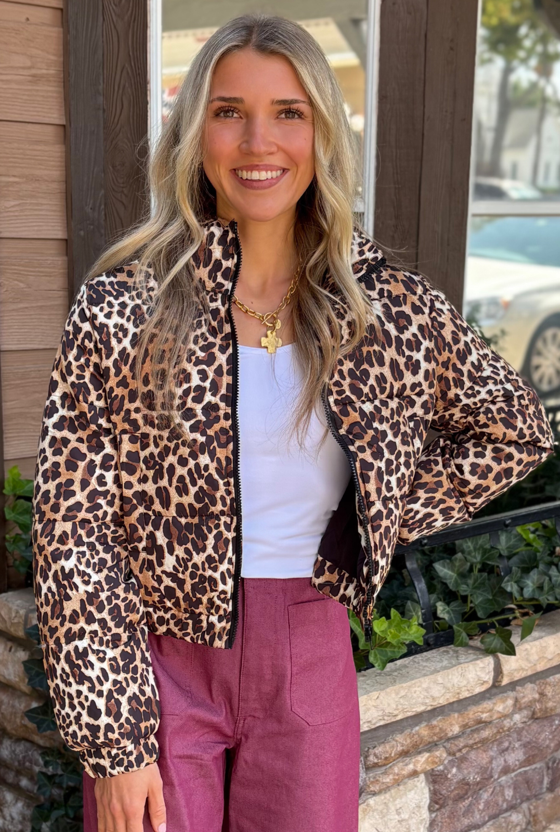 LEOPARD PUFFER JACKET