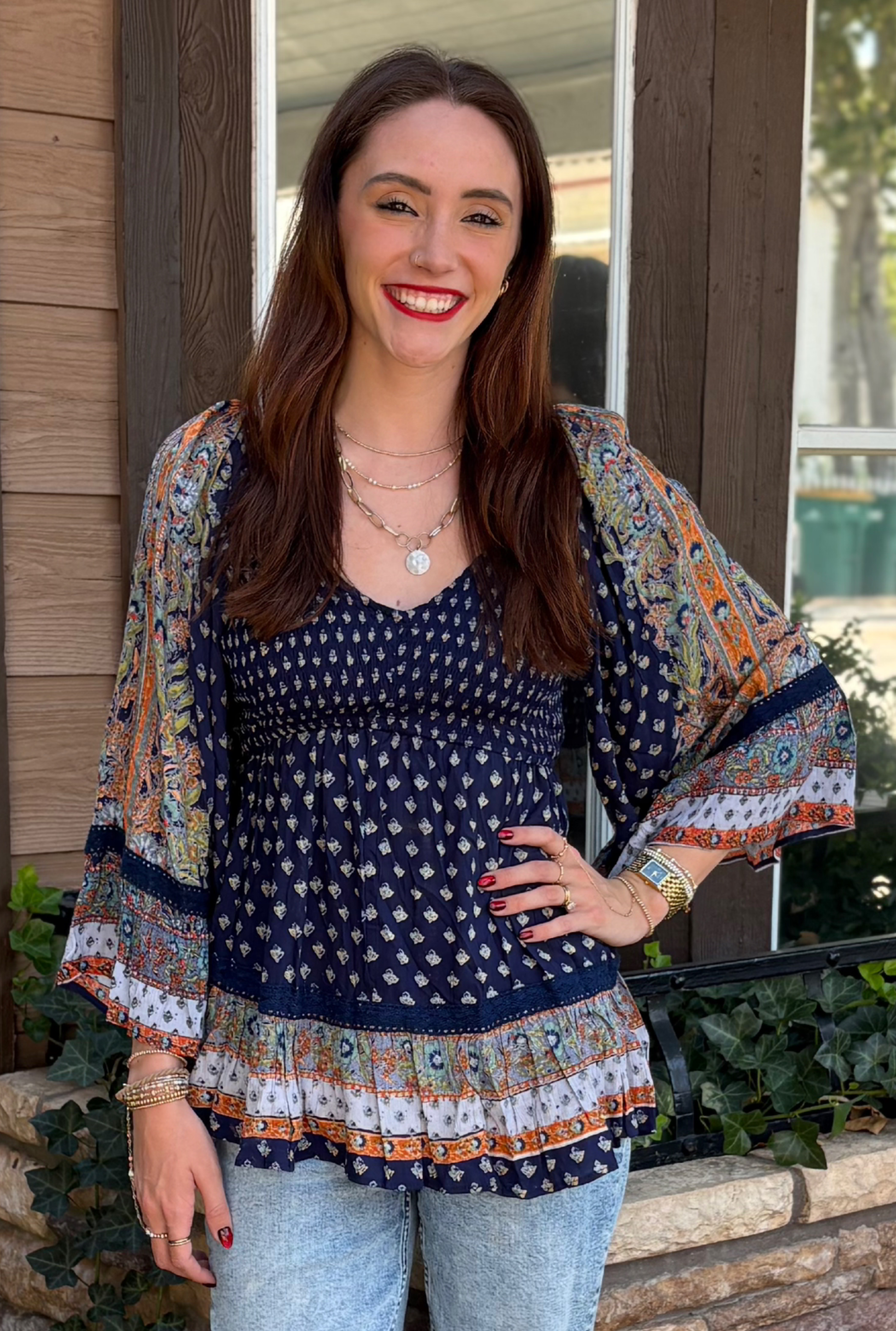NAVY DONNA TOP
