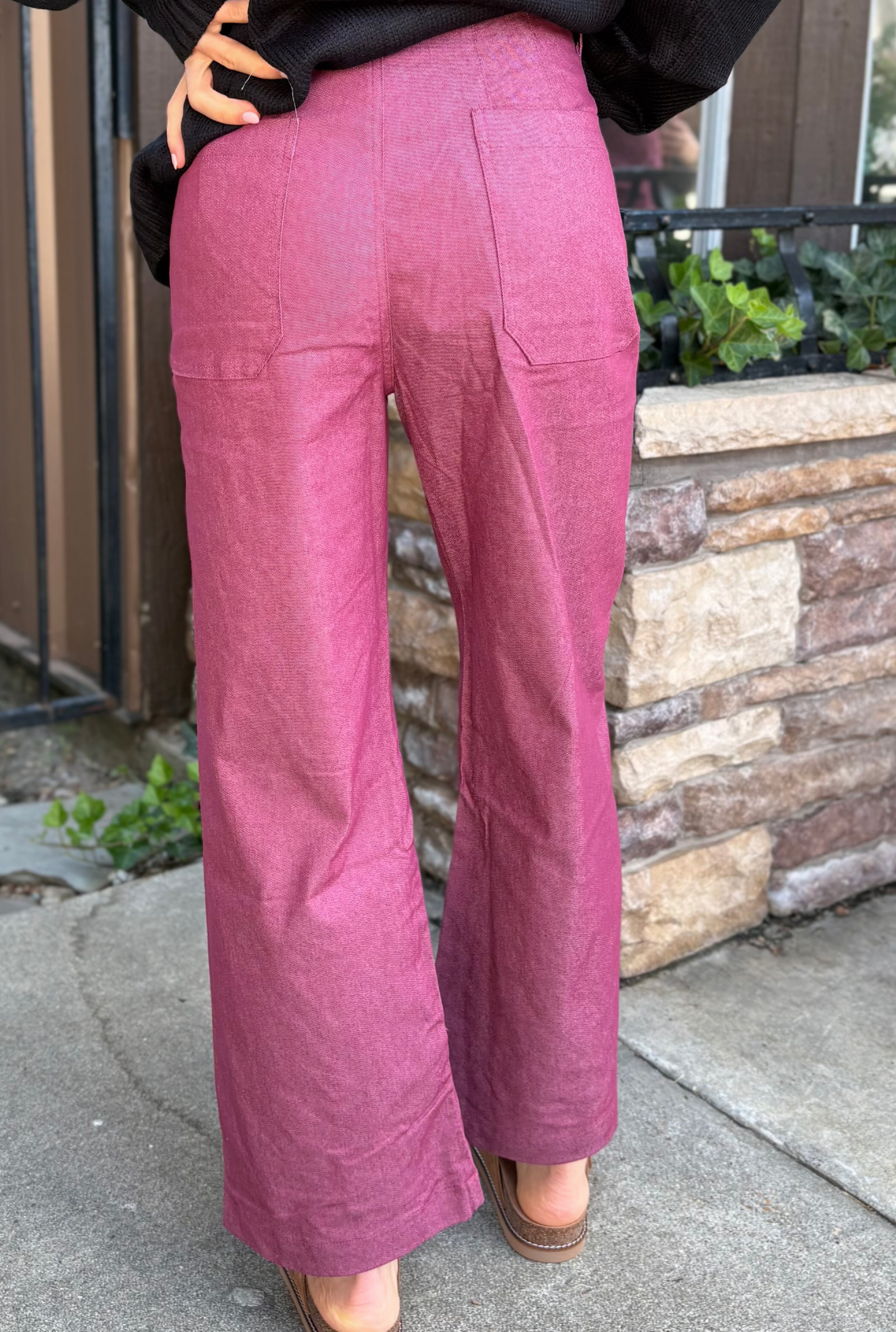 WINE ANKLE PANTS