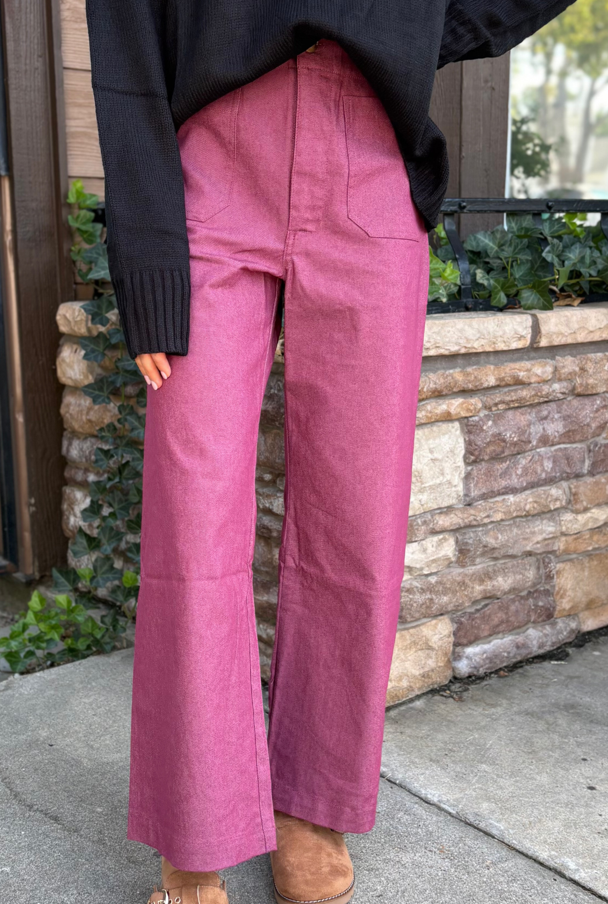 WINE ANKLE PANTS