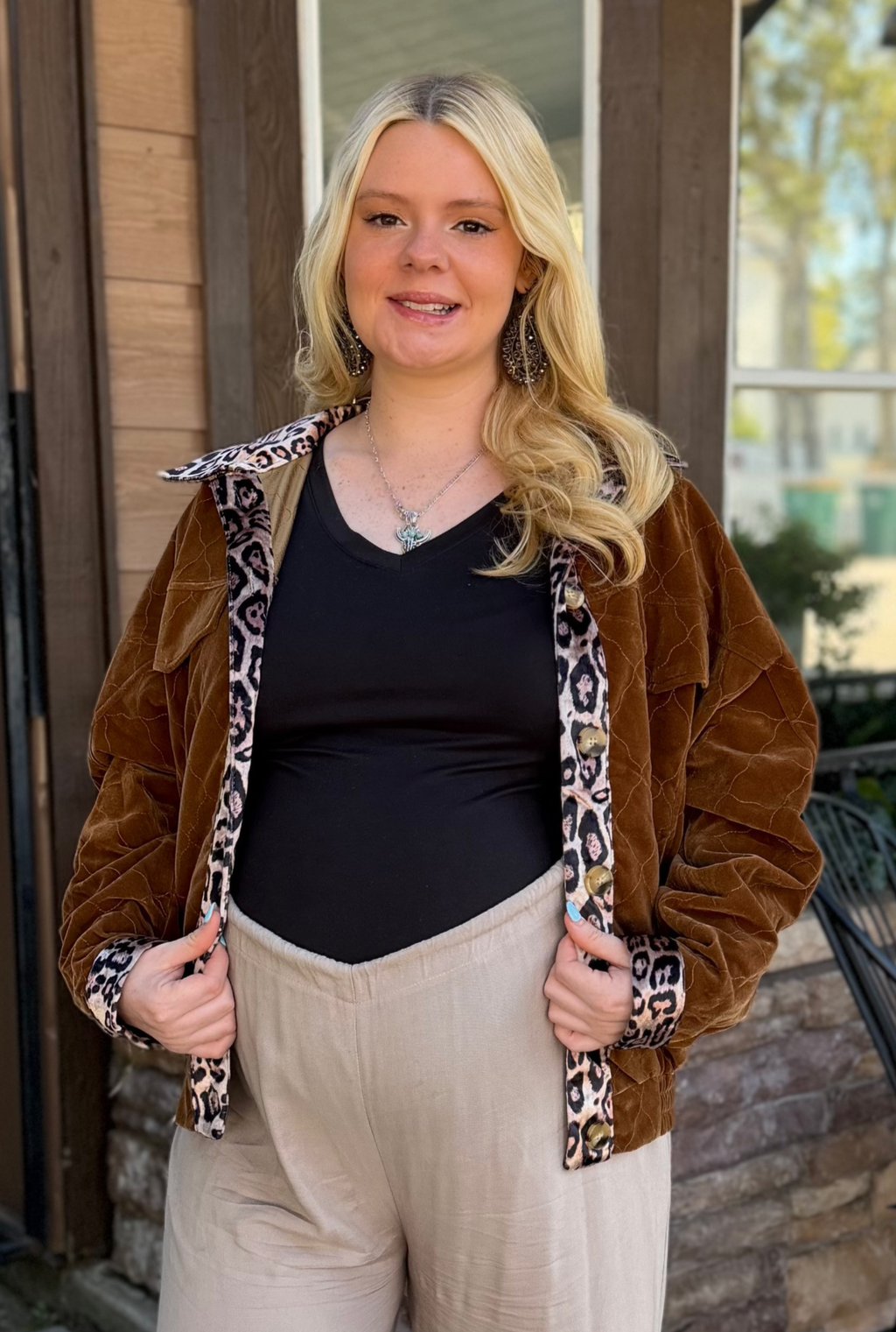 BROWN CHEETAH VELVET JACKET
