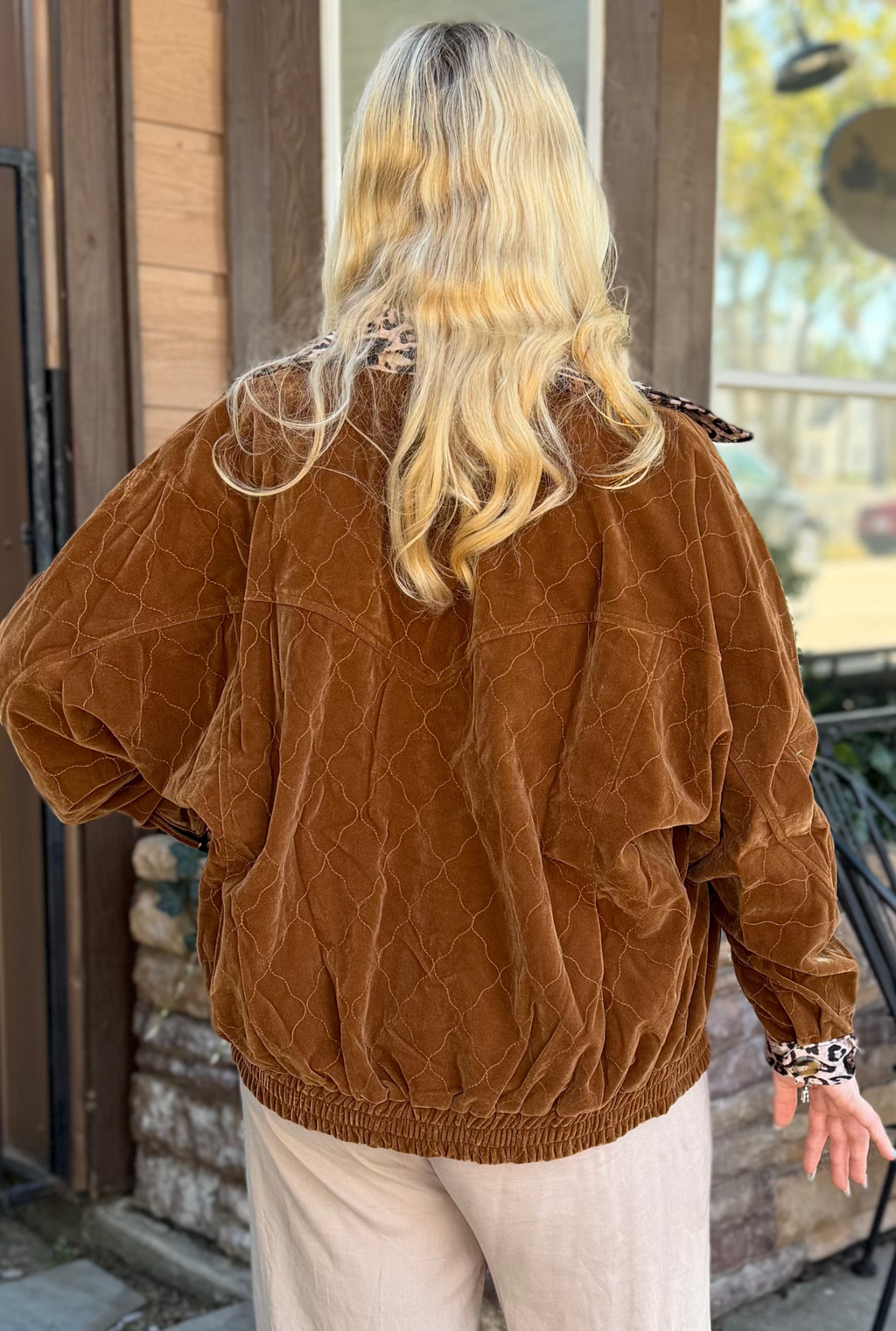 BROWN CHEETAH VELVET JACKET