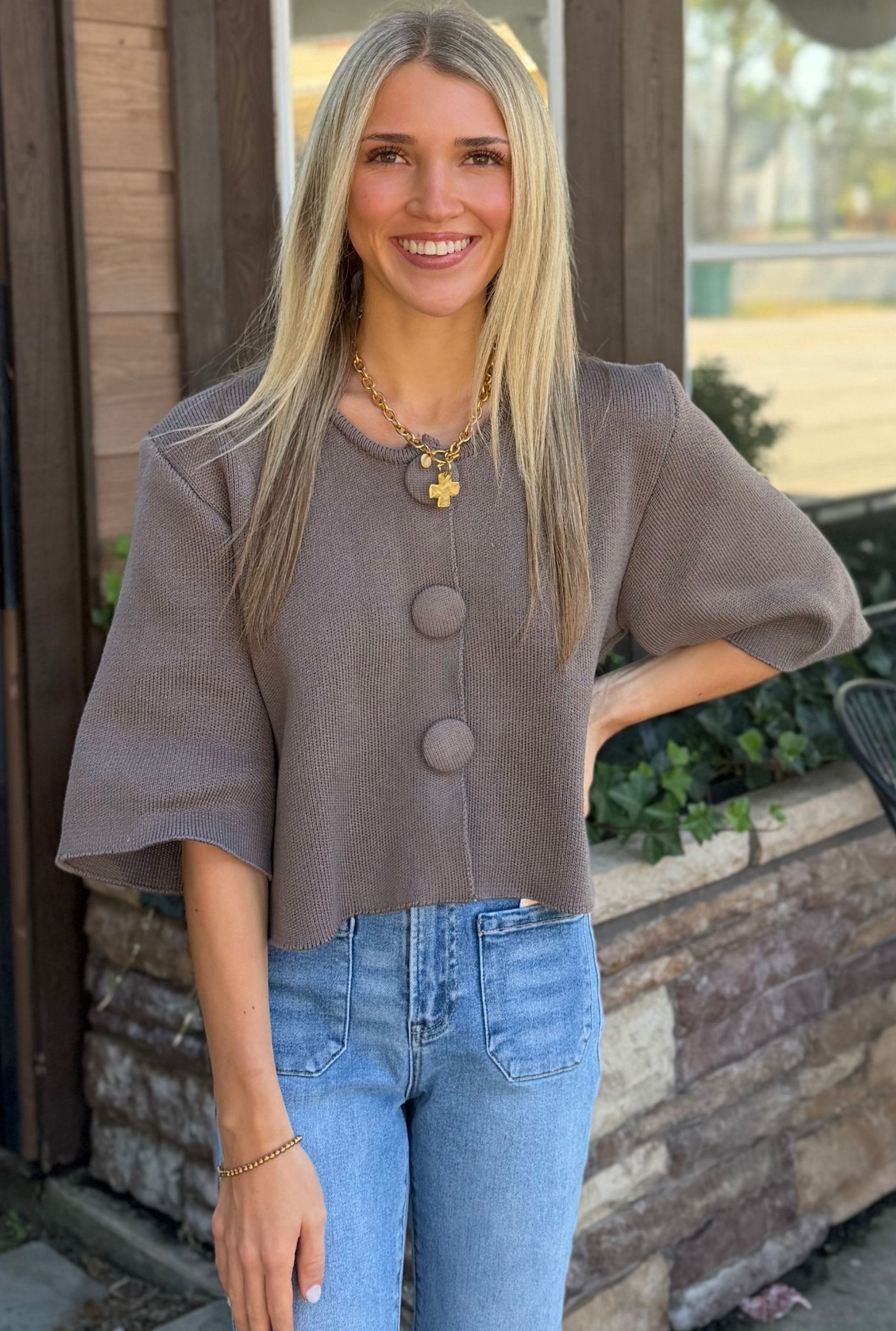 BUTTON KNIT CARDIGAN