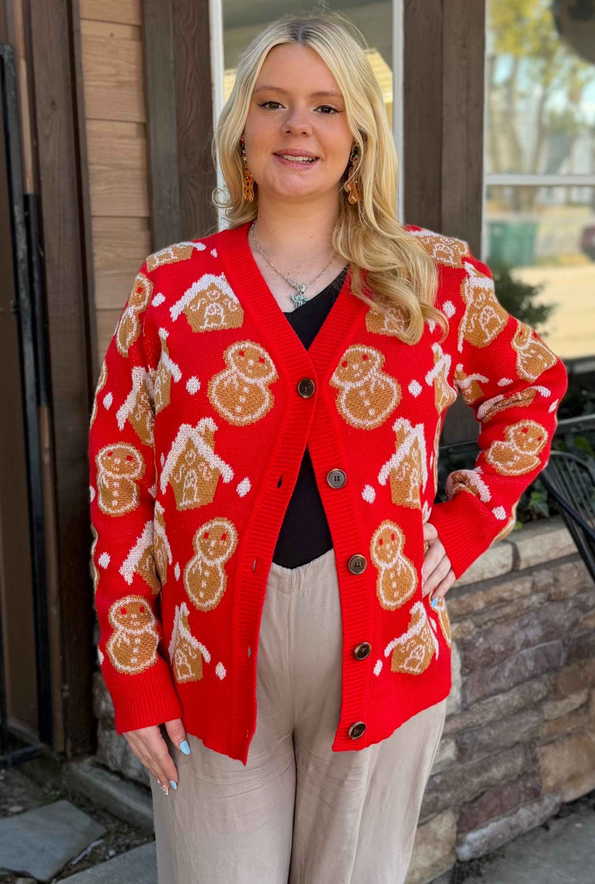 Gingerbread Holiday Cardigan