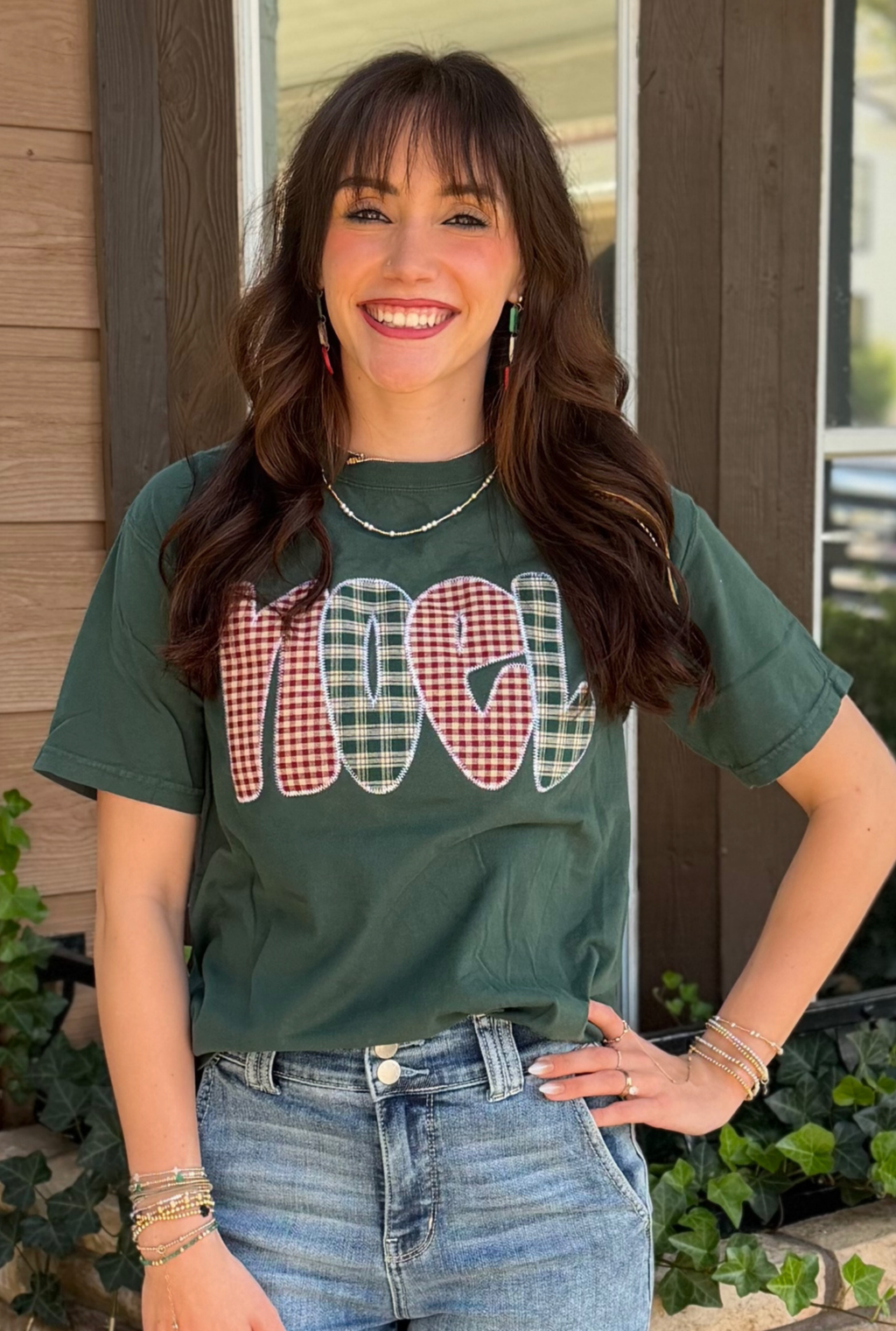 Noel Christmas Plaid Short Sleeve