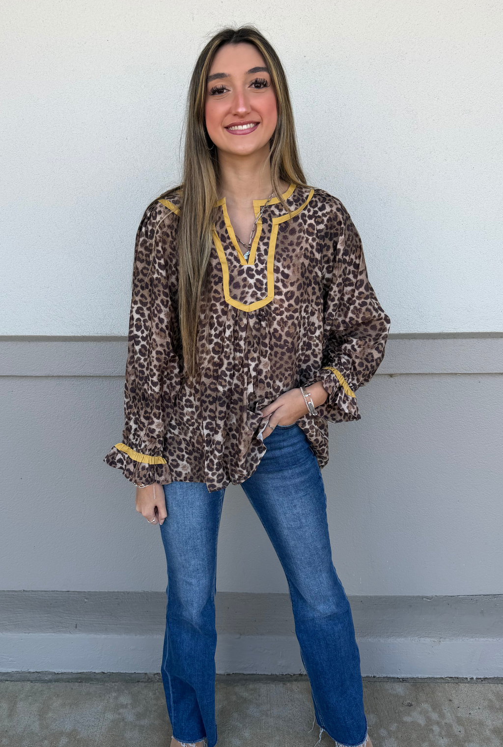 OLIVE LEOPARD LINDA TOP