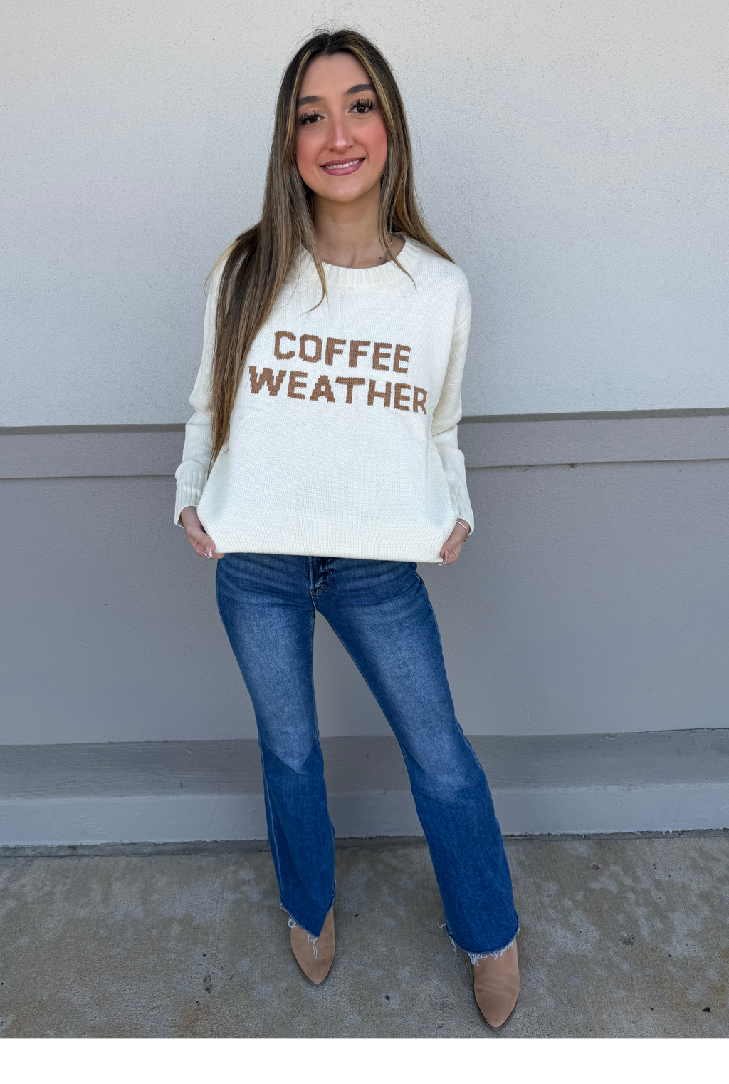 Ivory Coffee Weather Sweater