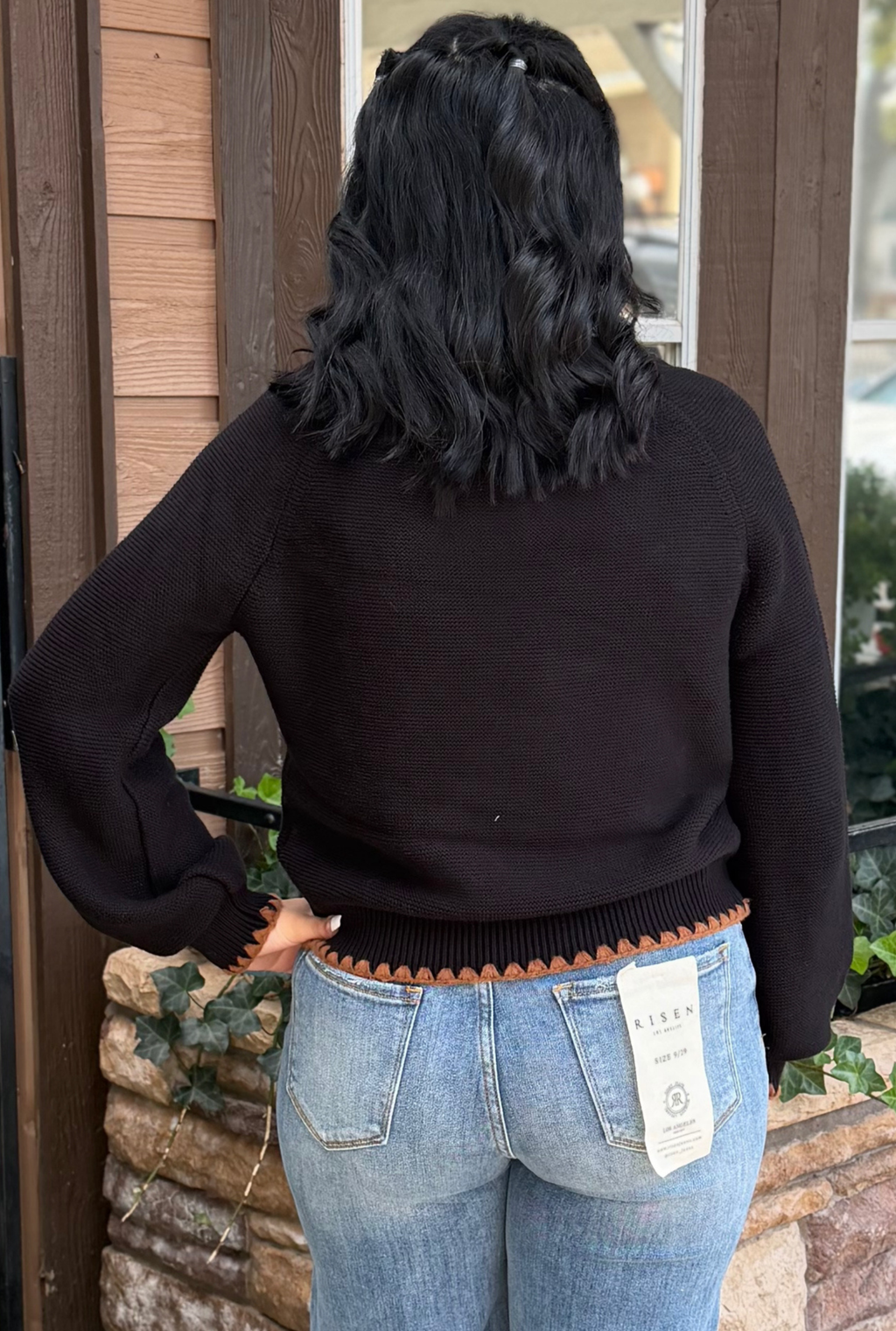 BLACK MOCHA CONTRAST SWEATER