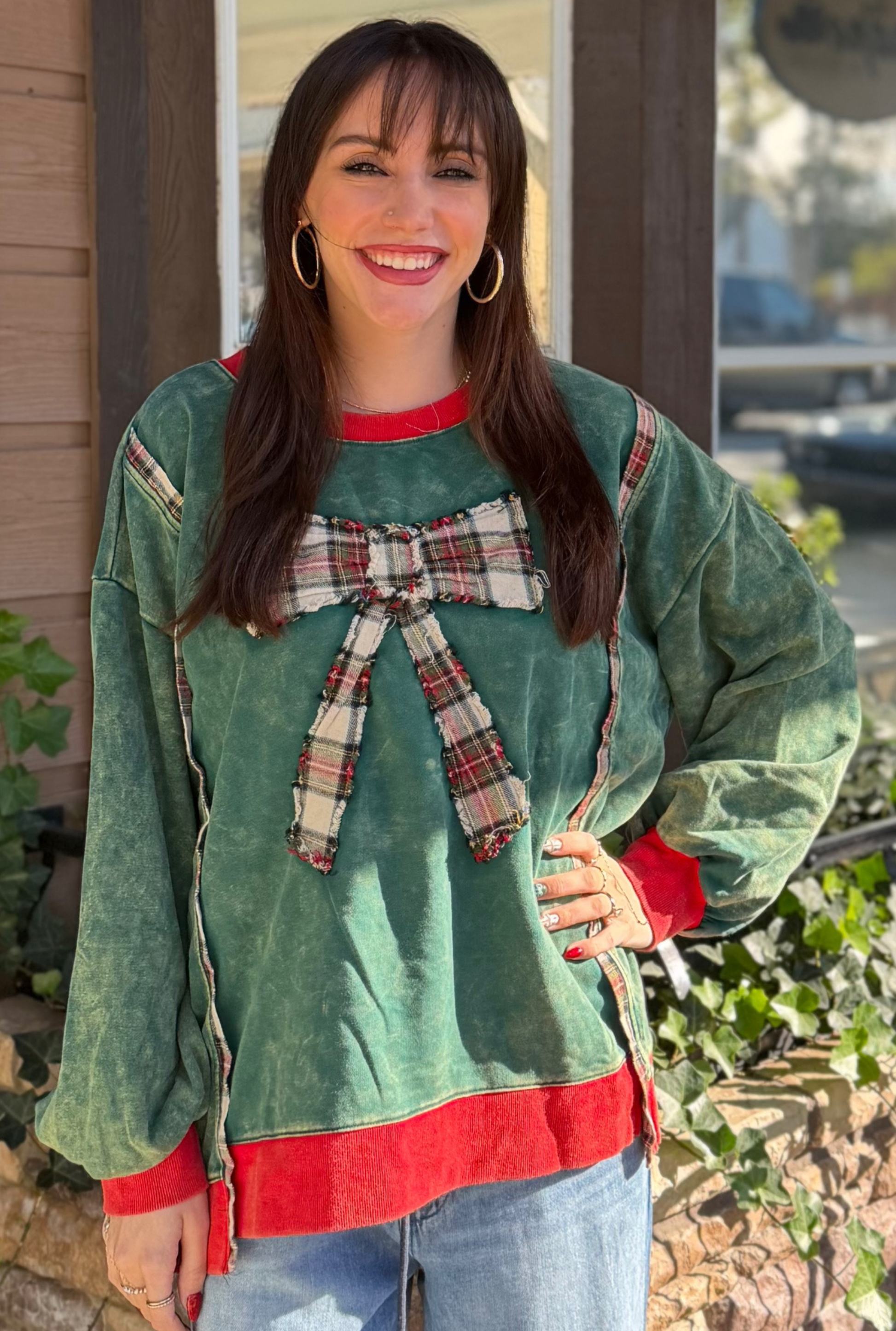 THE MERRY MINERAL WASH BOW PULLOVER