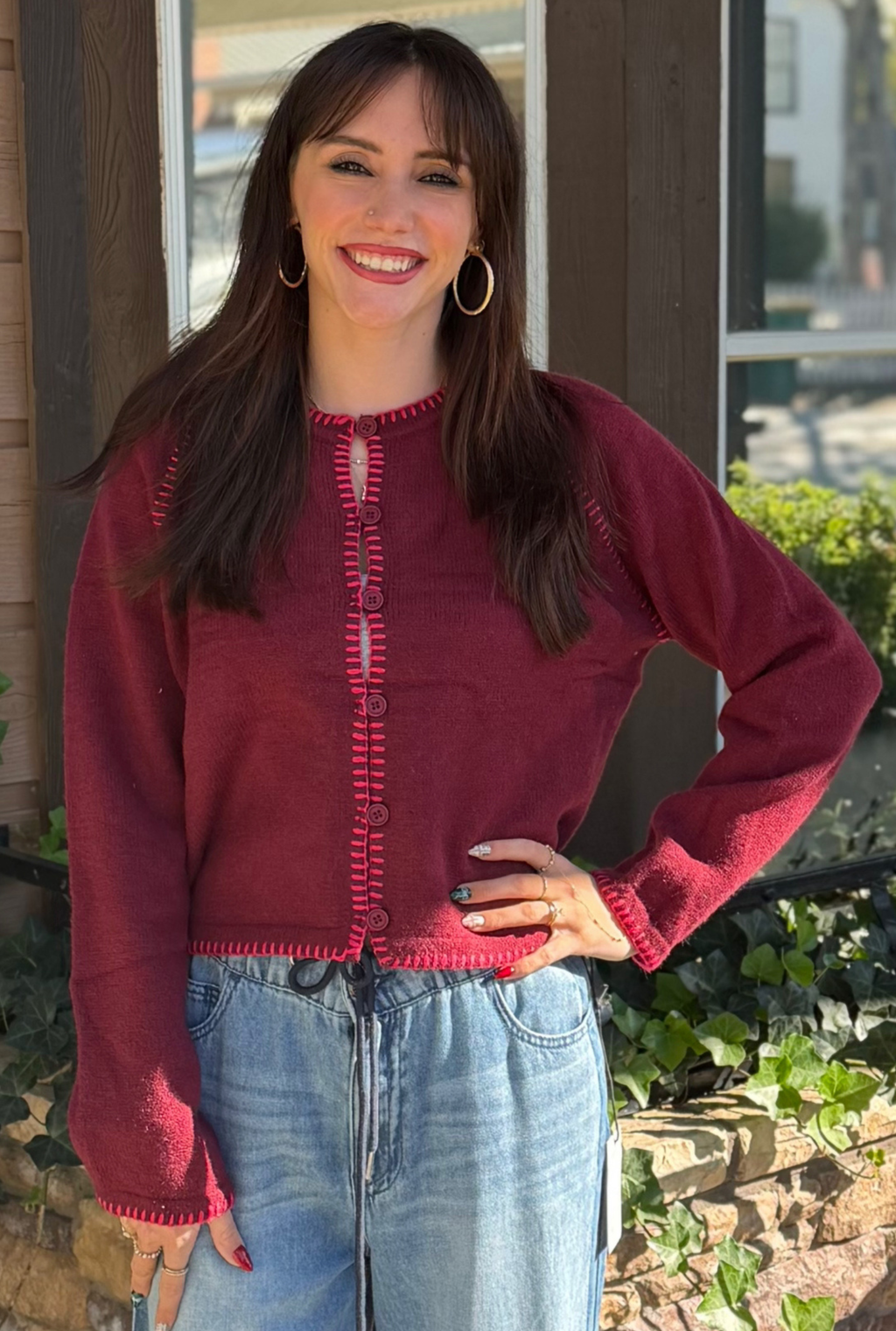 BURGUNDY ANNIE SWEATER