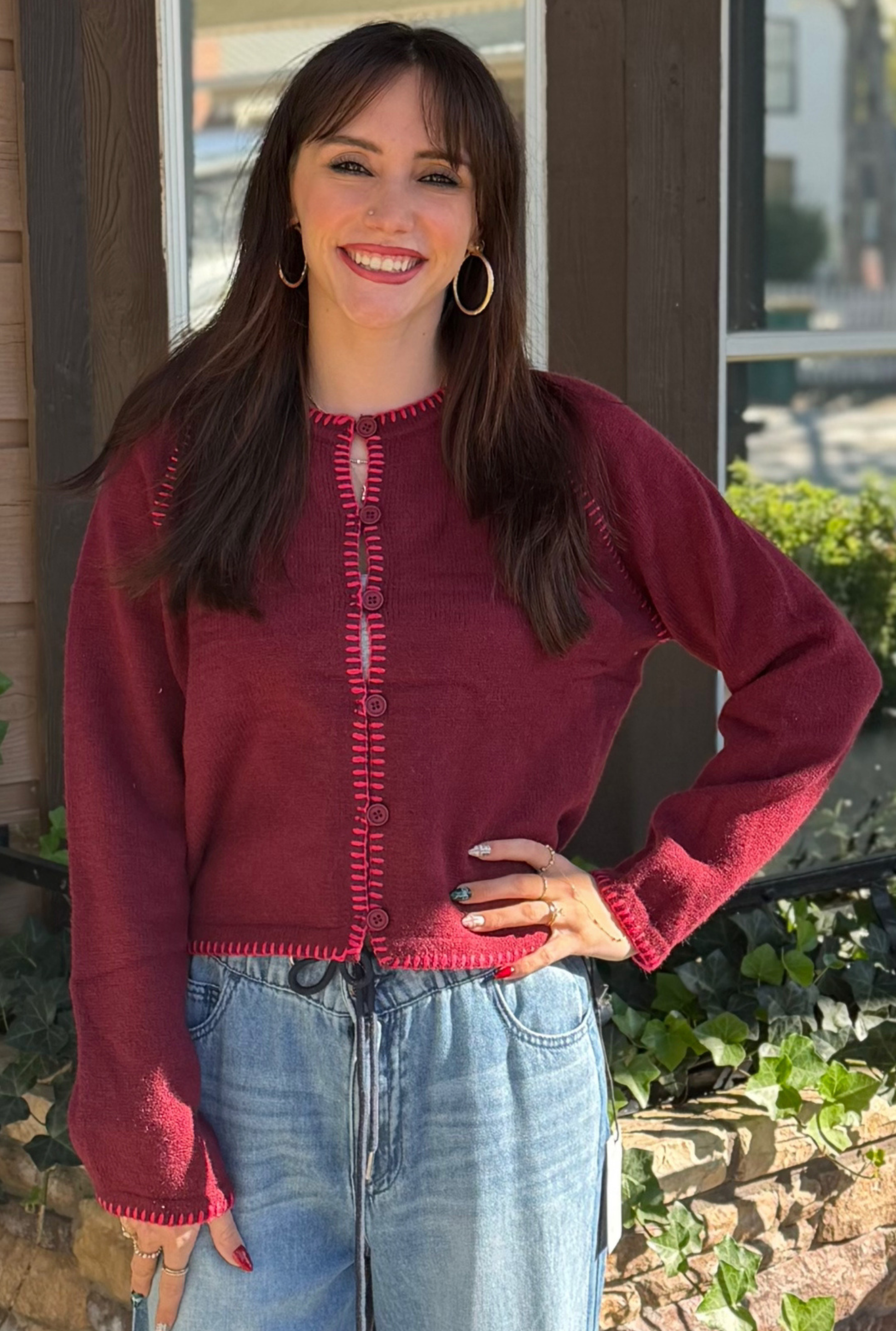 BURGUNDY ANNIE SWEATER