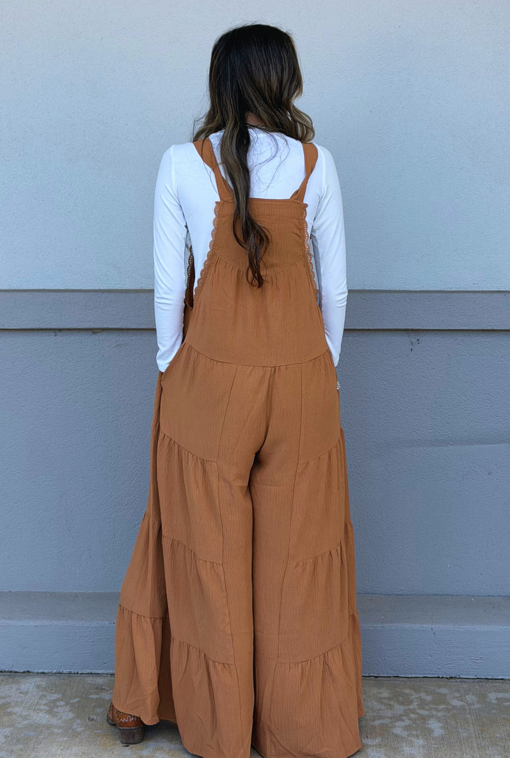 CAMEL LACE JUMPSUIT