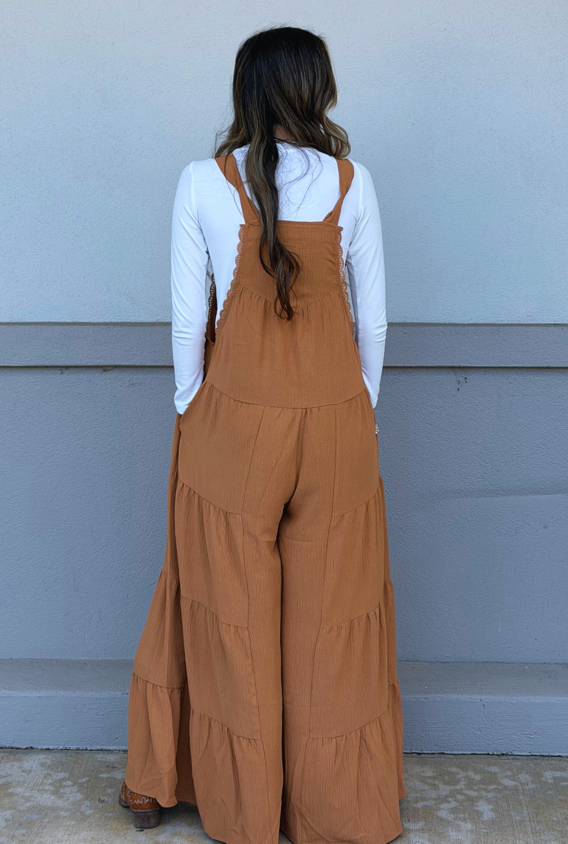 CAMEL LACE JUMPSUIT