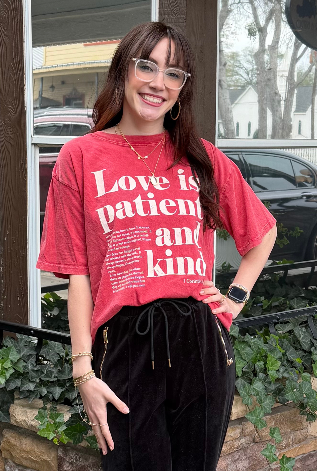 Love Is Patient and Kind Oversized Mineral Graphic Tee