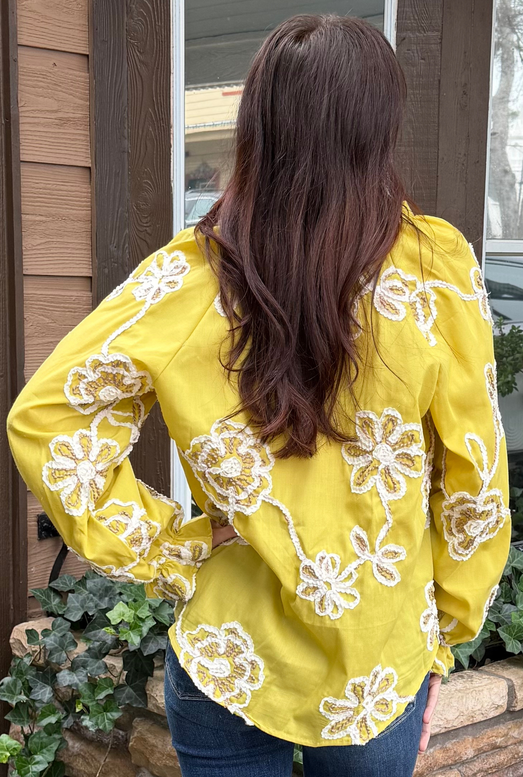 YELLOW FLORAL ELEGANT TOP