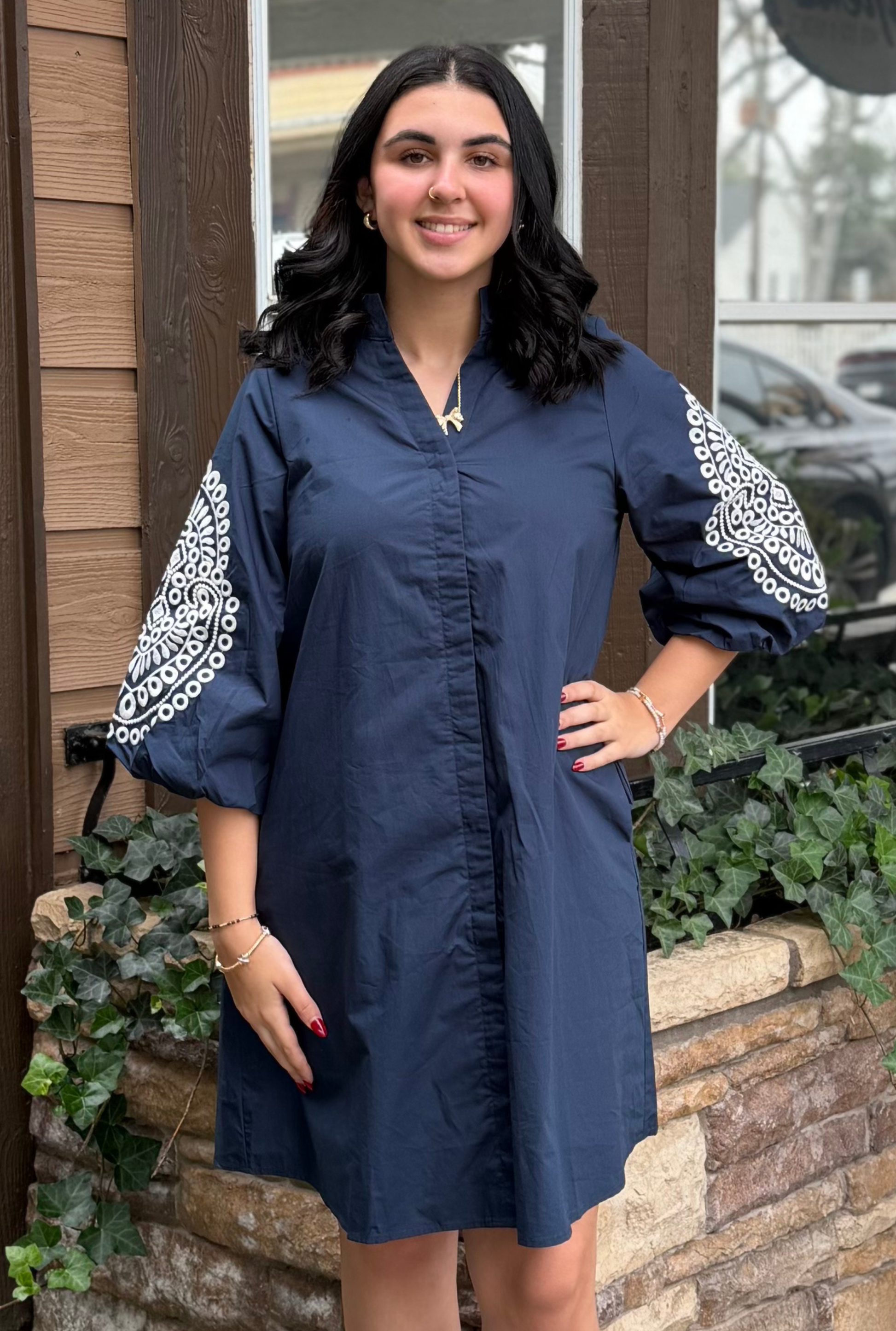 NAVY ALEXA DRESS