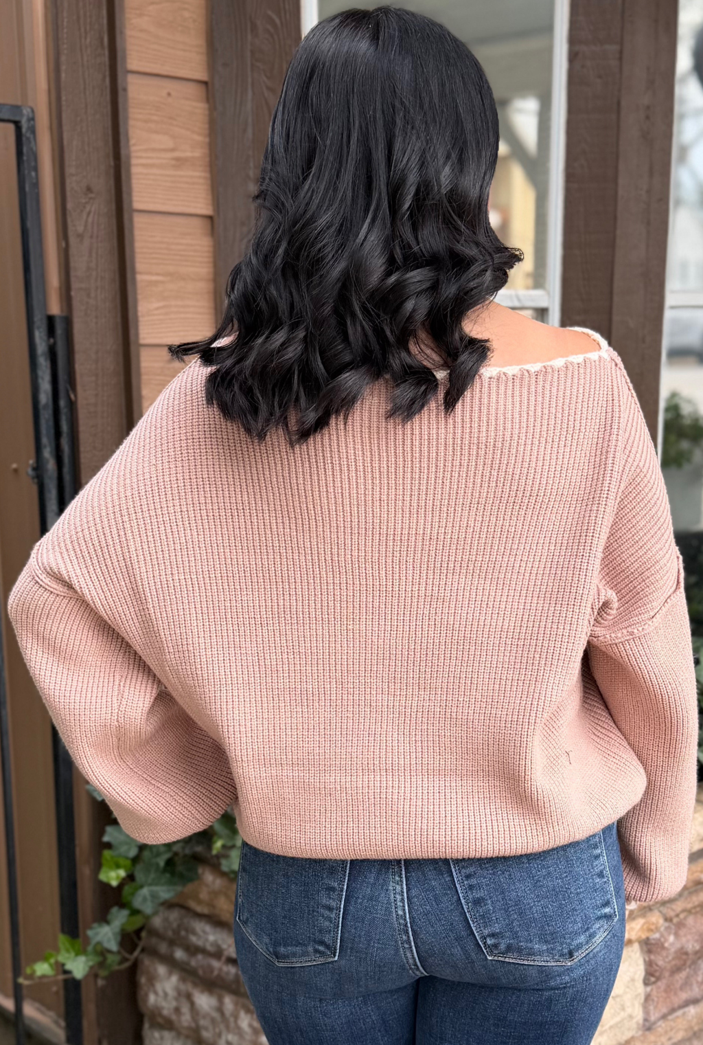 TAUPE BOATNECK SWEATER