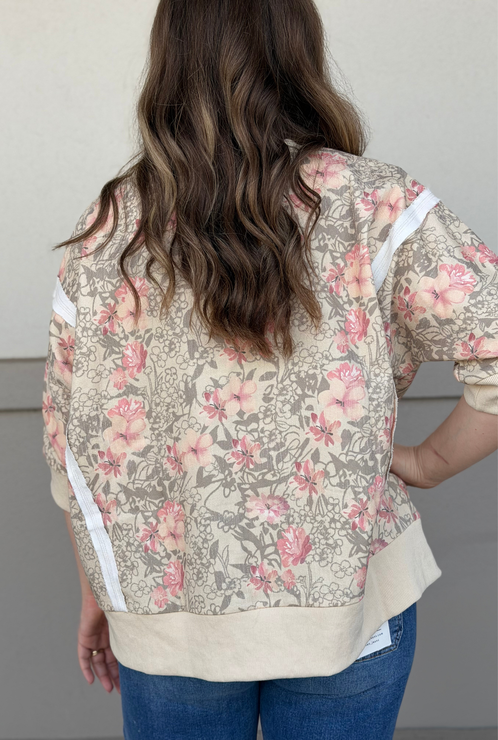 FLORAL PRINTED EXPOSED SEAM TWILL