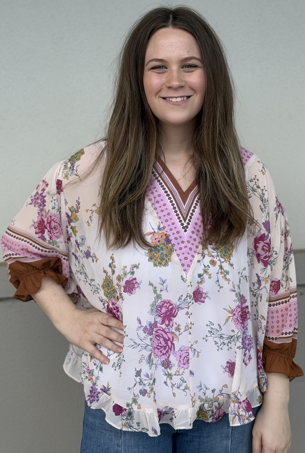 FLORAL PRINTED CHIFFON TOP