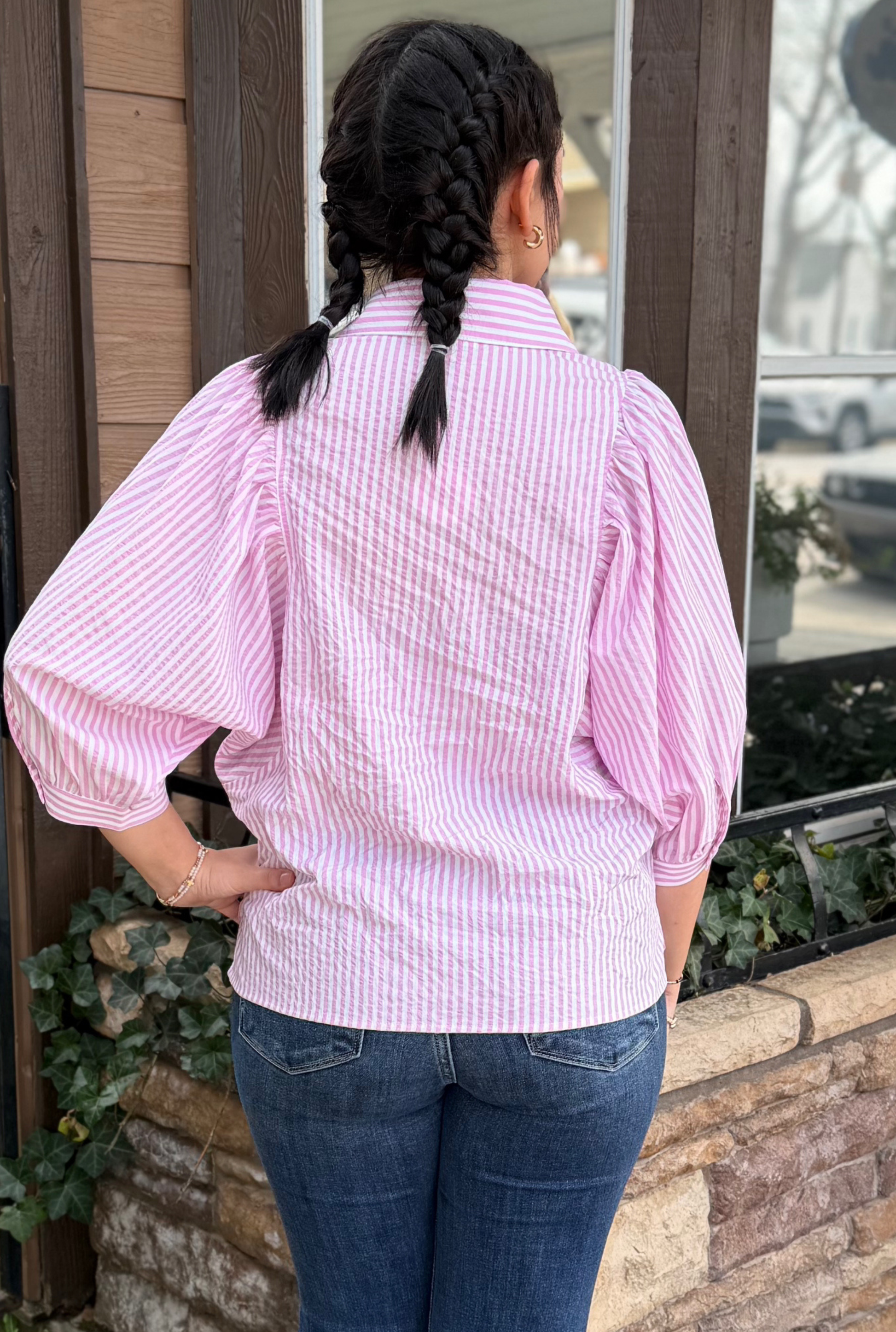 PINK STRIPED SOPHIE TOP
