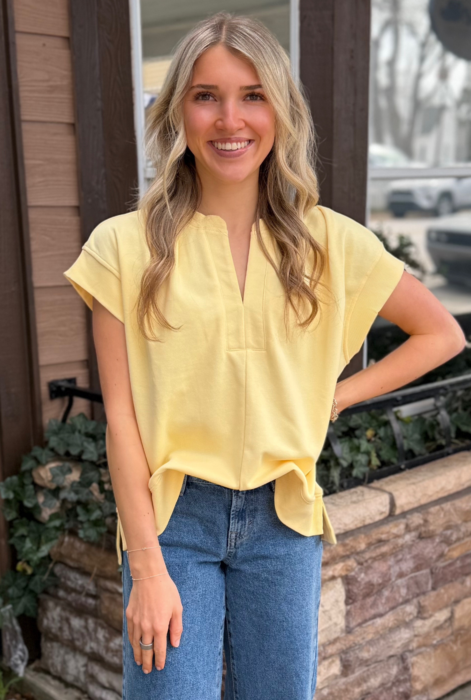 YELLOW SADIE TOP
