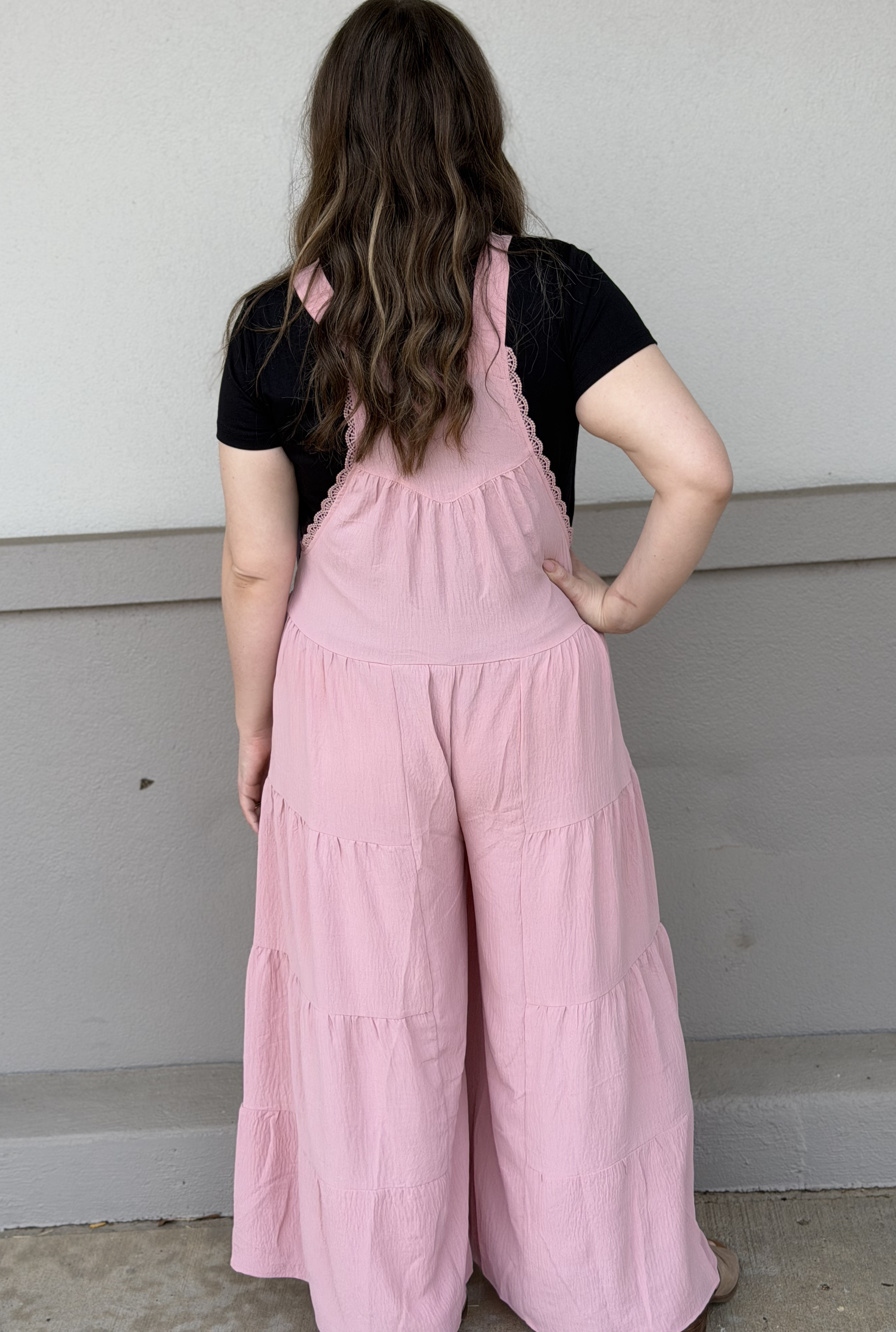 PINK LACE JUMPSUIT