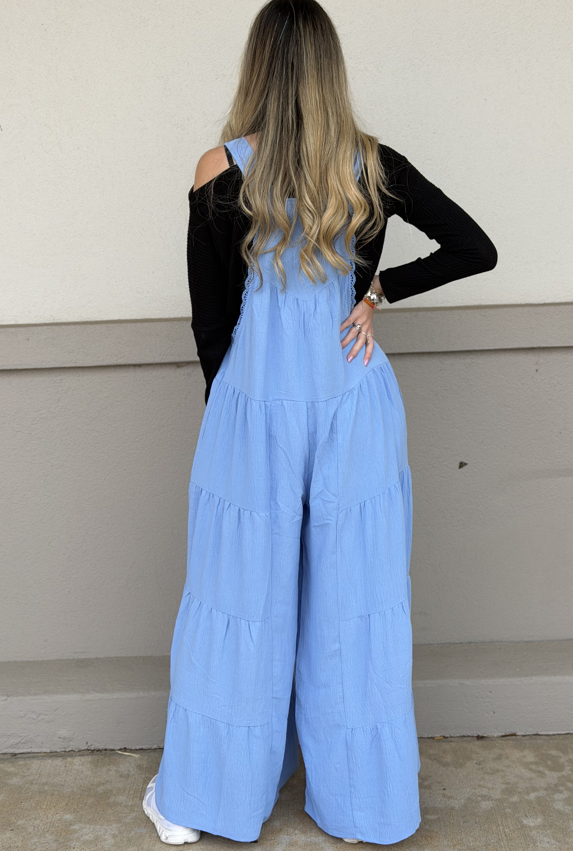 BLUE LACE JUMPSUIT
