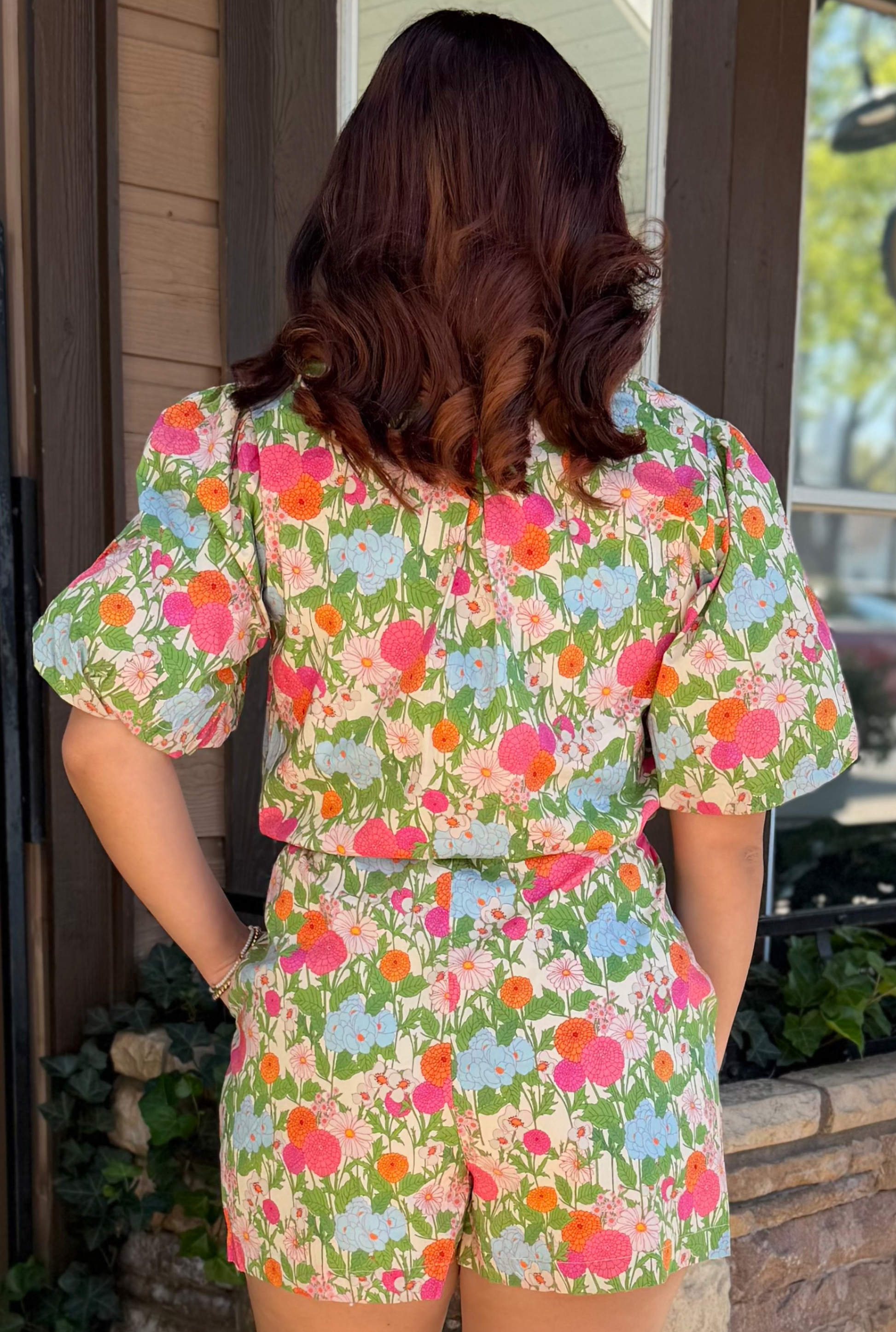 BUBBLE FLORAL ROMPER