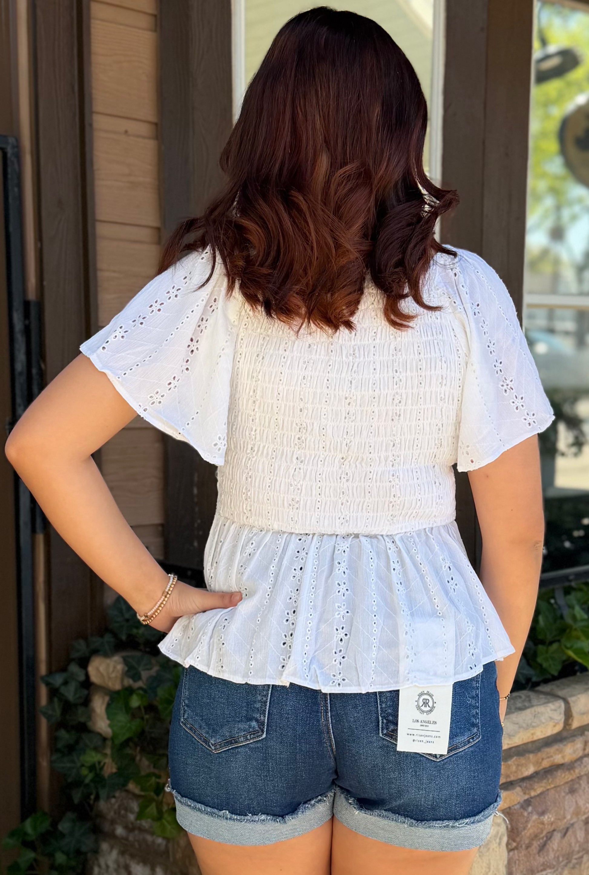 ELLIE EYELET TOP