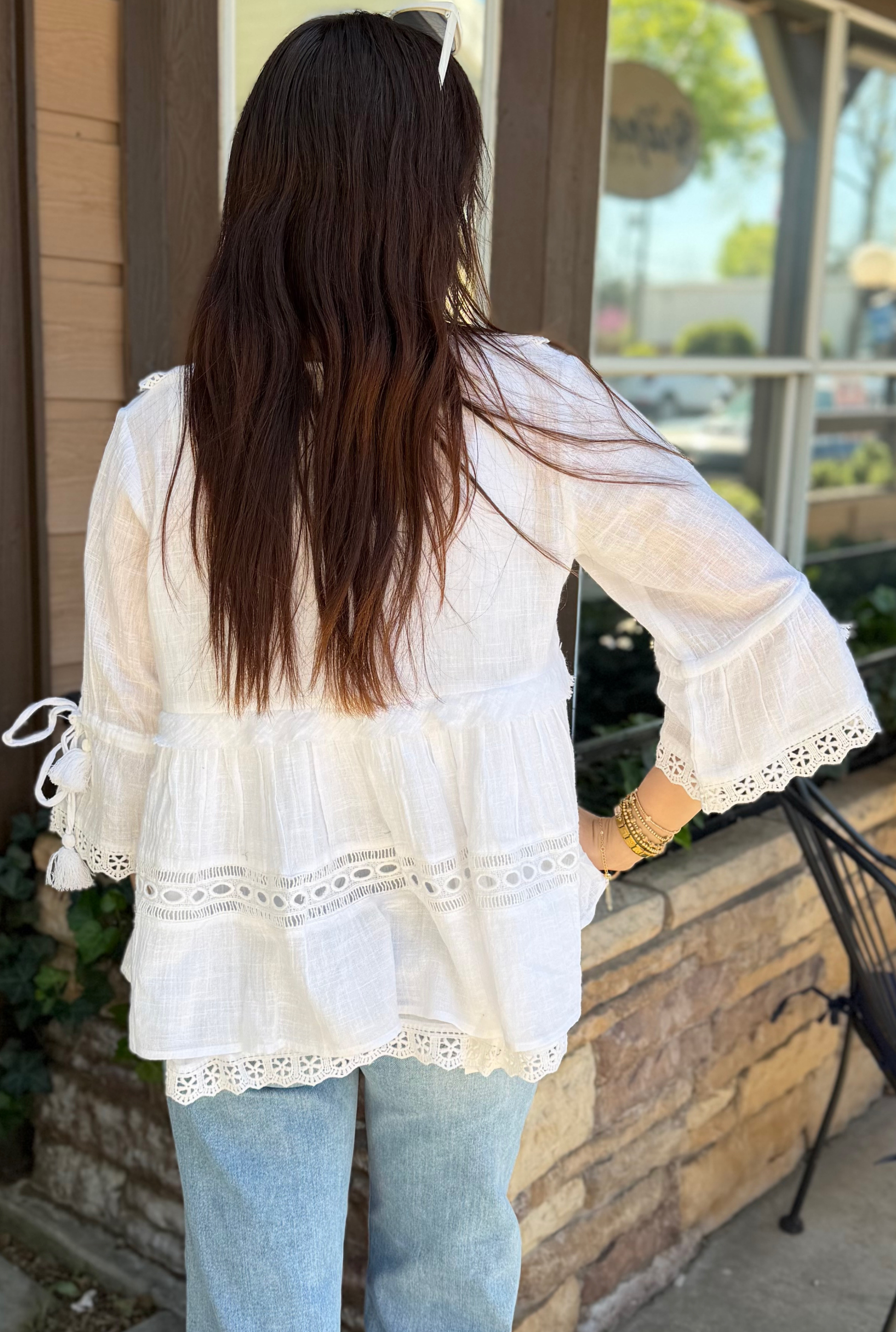 CREAM GRACE TOP