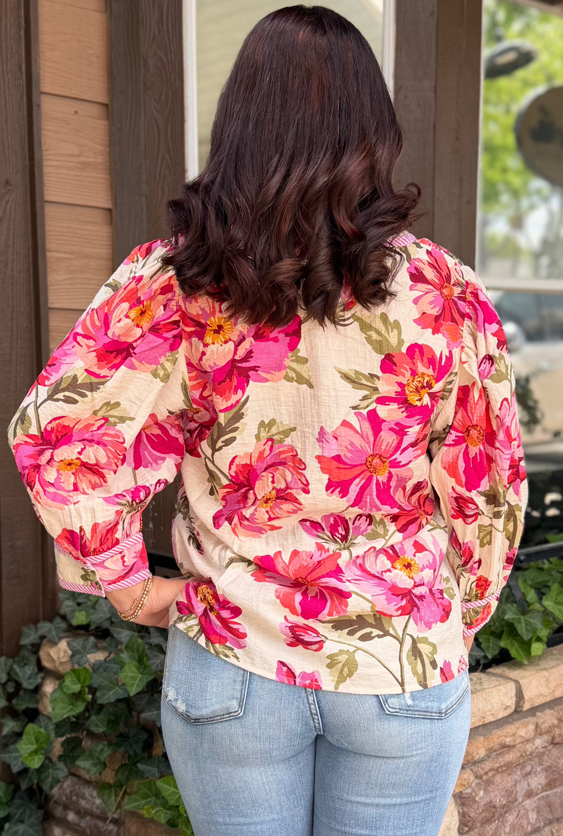 LINEN FLORAL TOP