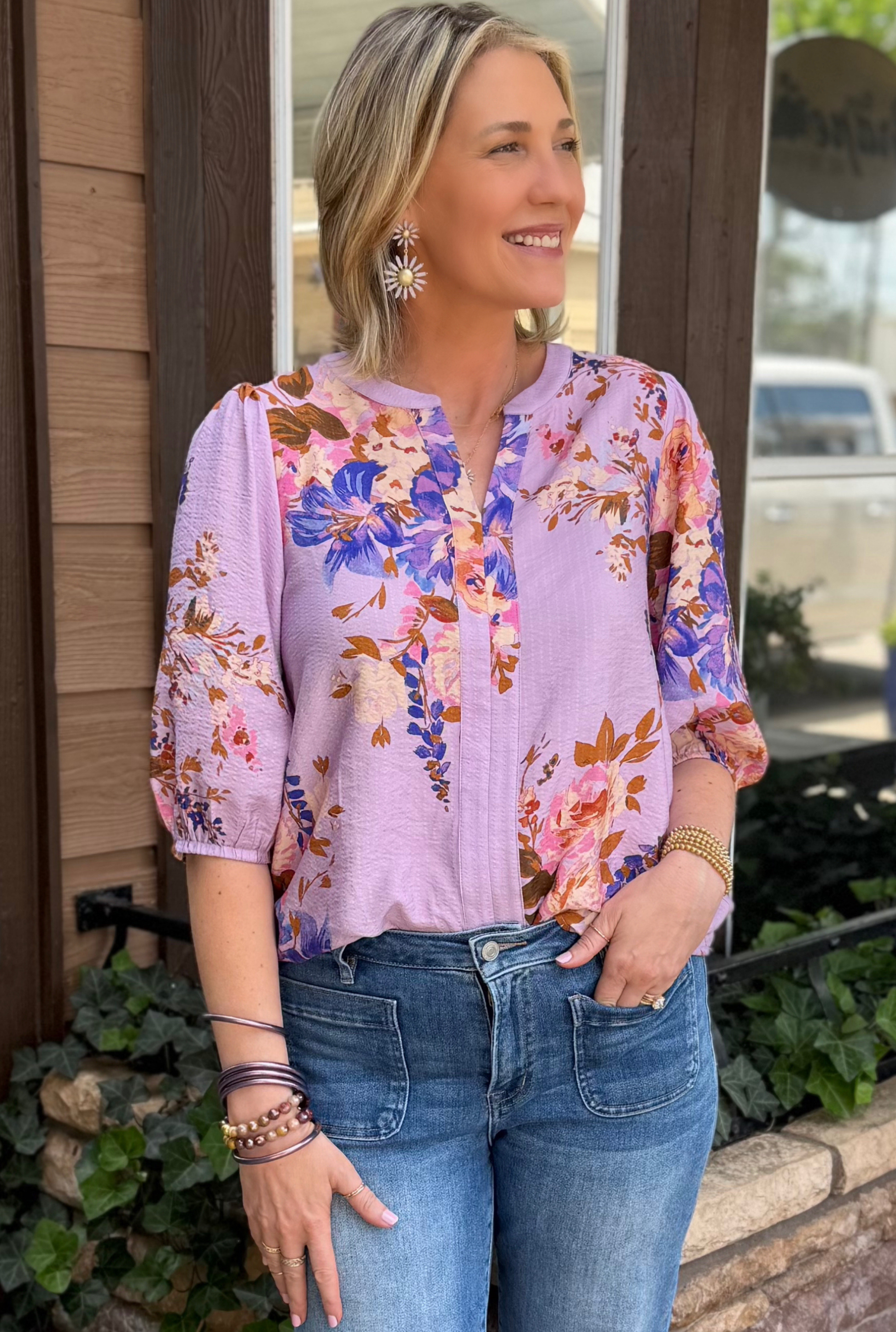 LAVENDER FLORAL TOP