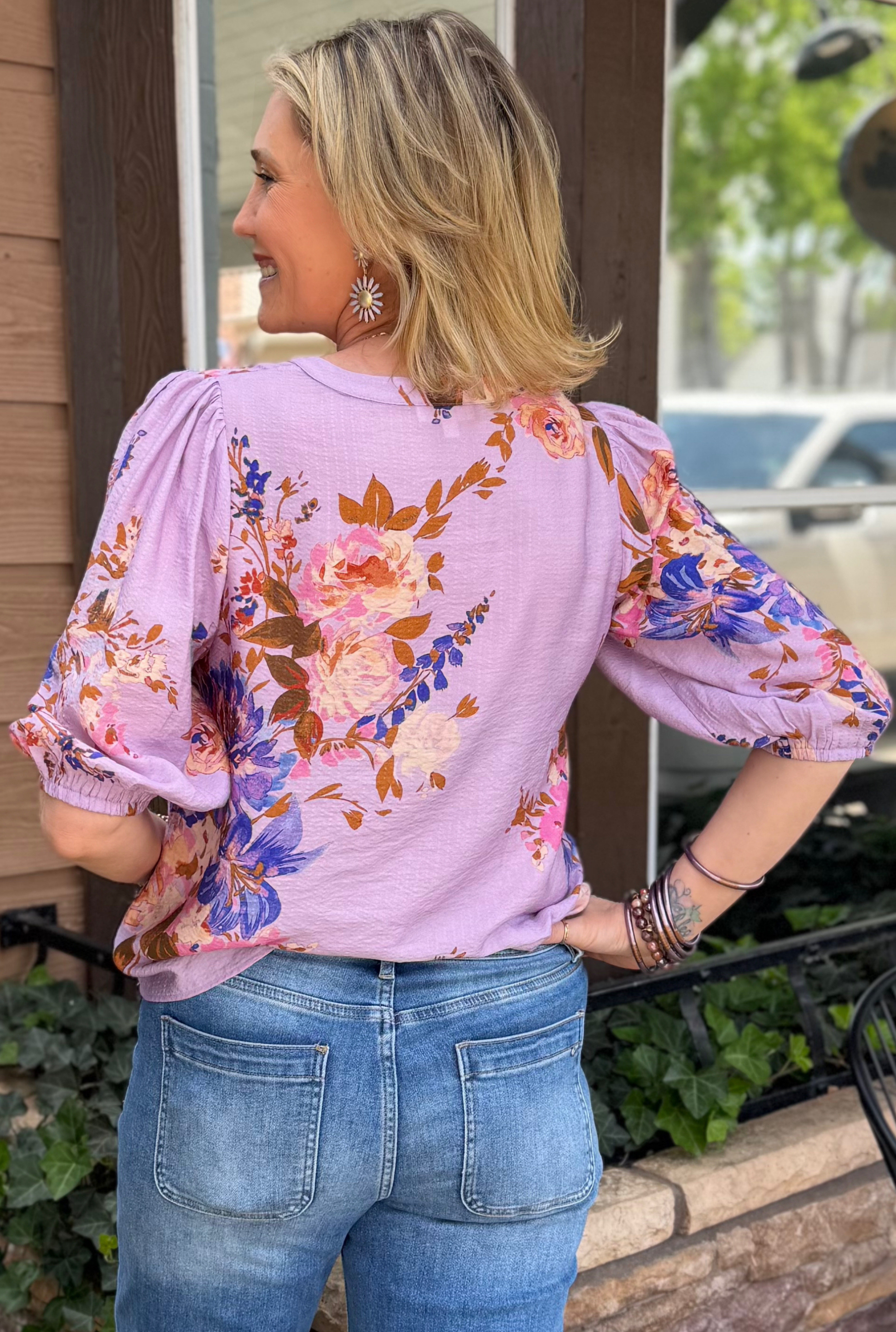 LAVENDER FLORAL TOP