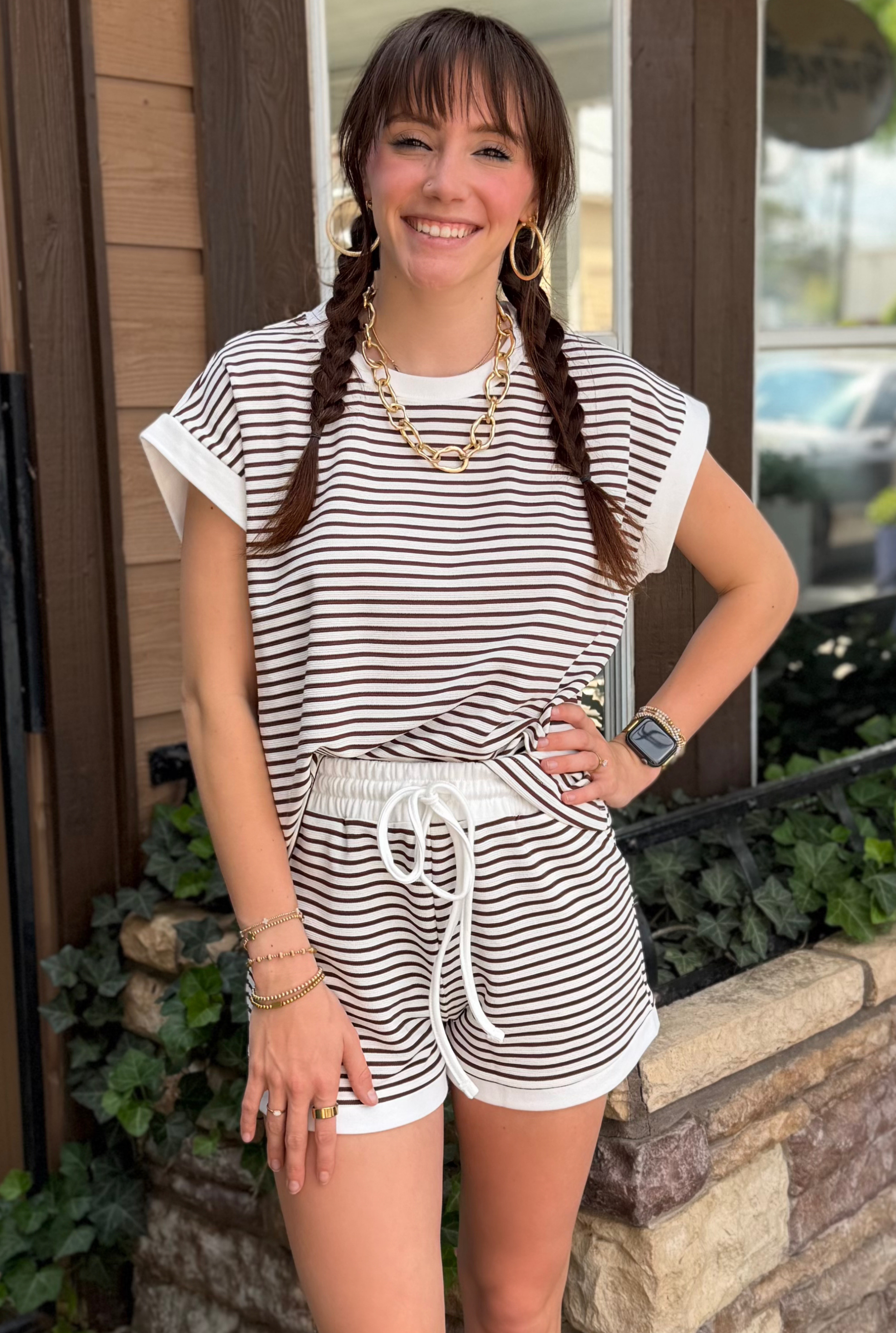 BLK/WHITE STRIPE SET