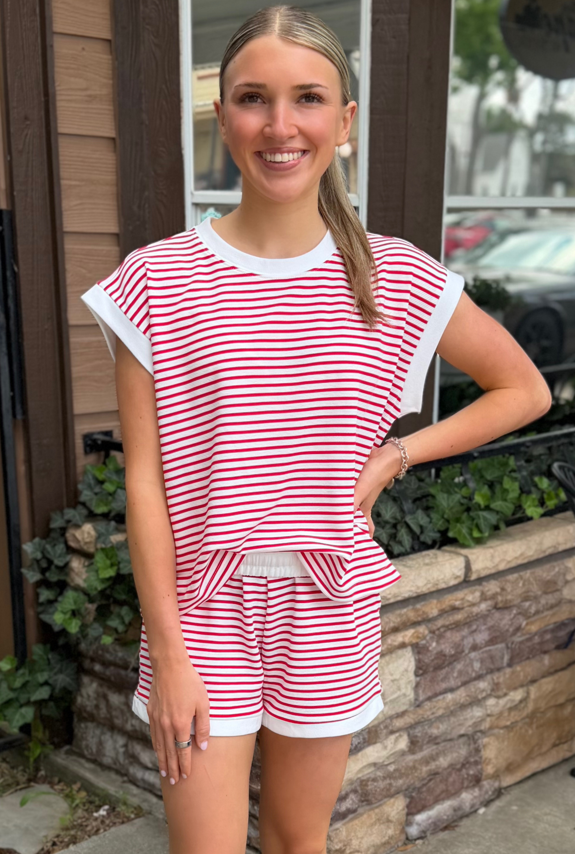 RED/WHITE STRIPE SET