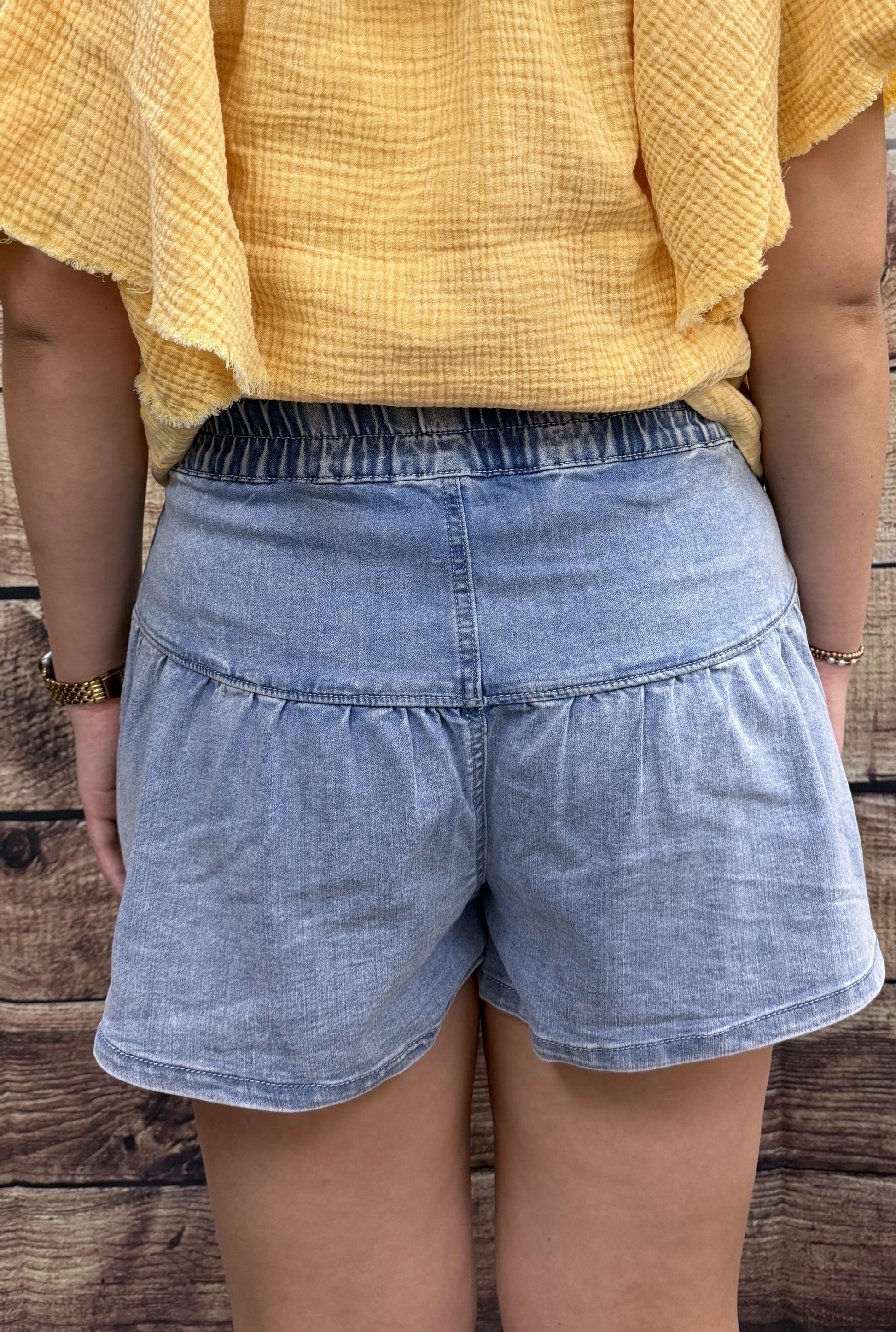 HIGH RISE FLARE SHORTS