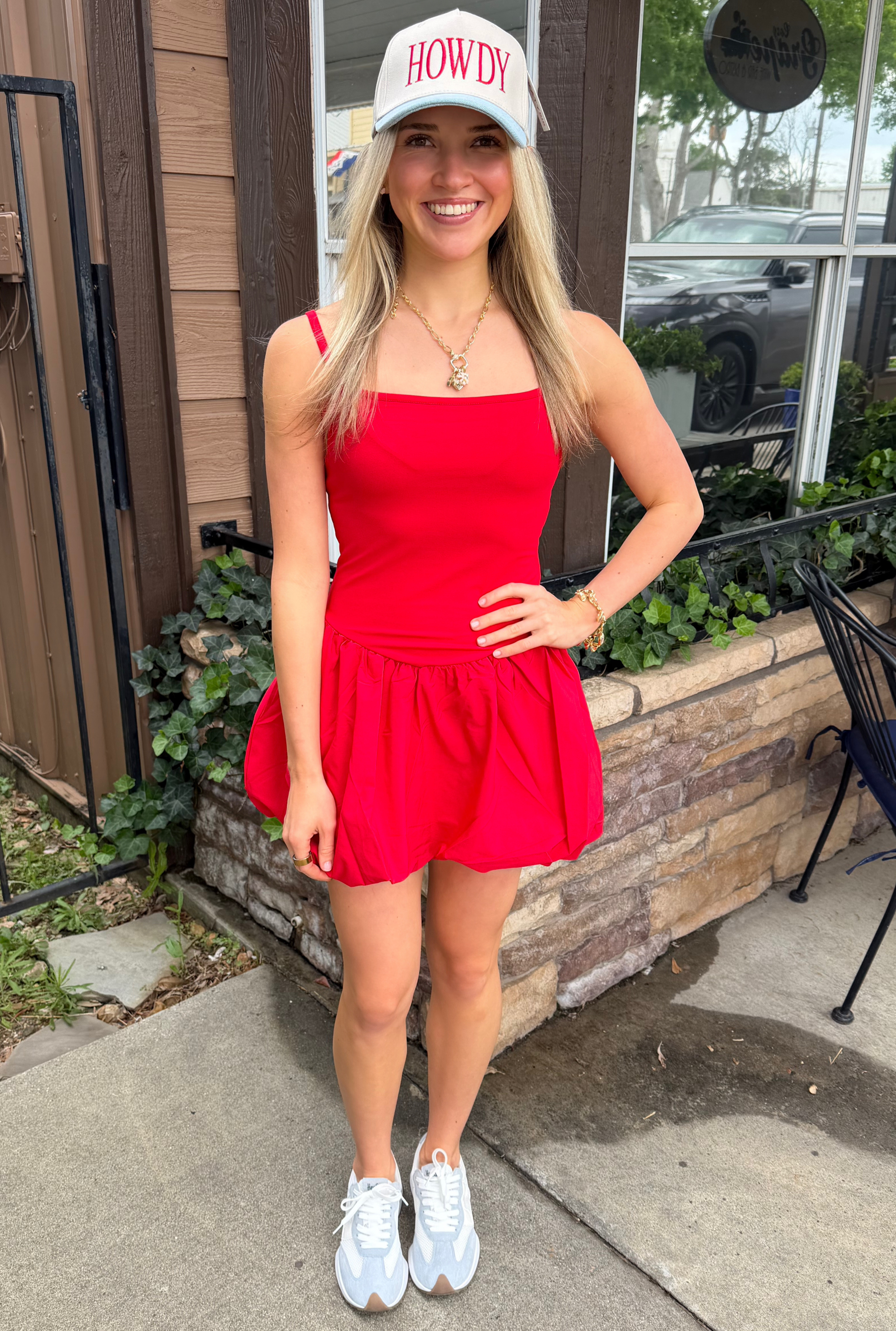 RED ACTIVE BUBBLE SKIRT