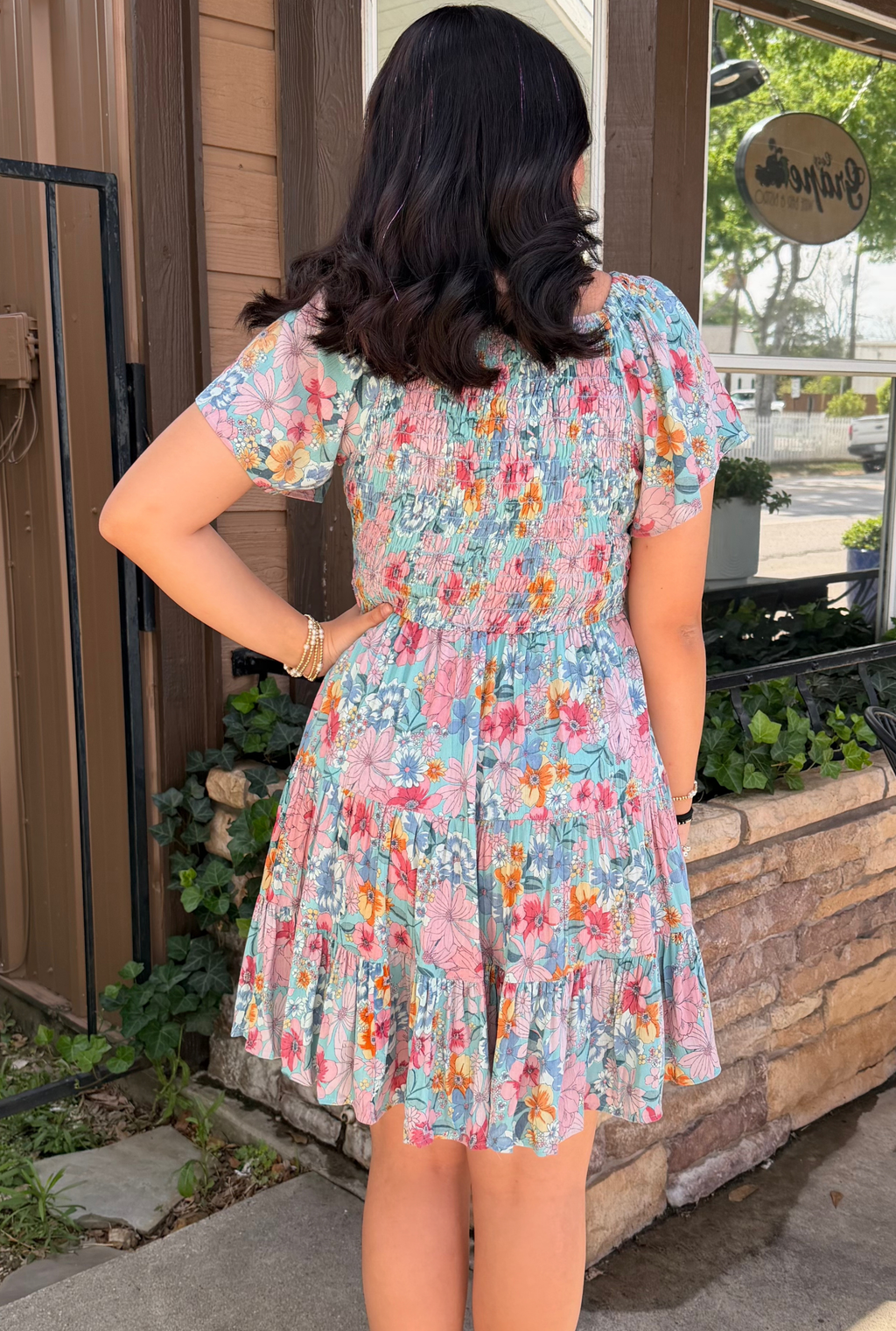BAYOU TEAL FLUTTER DRESS