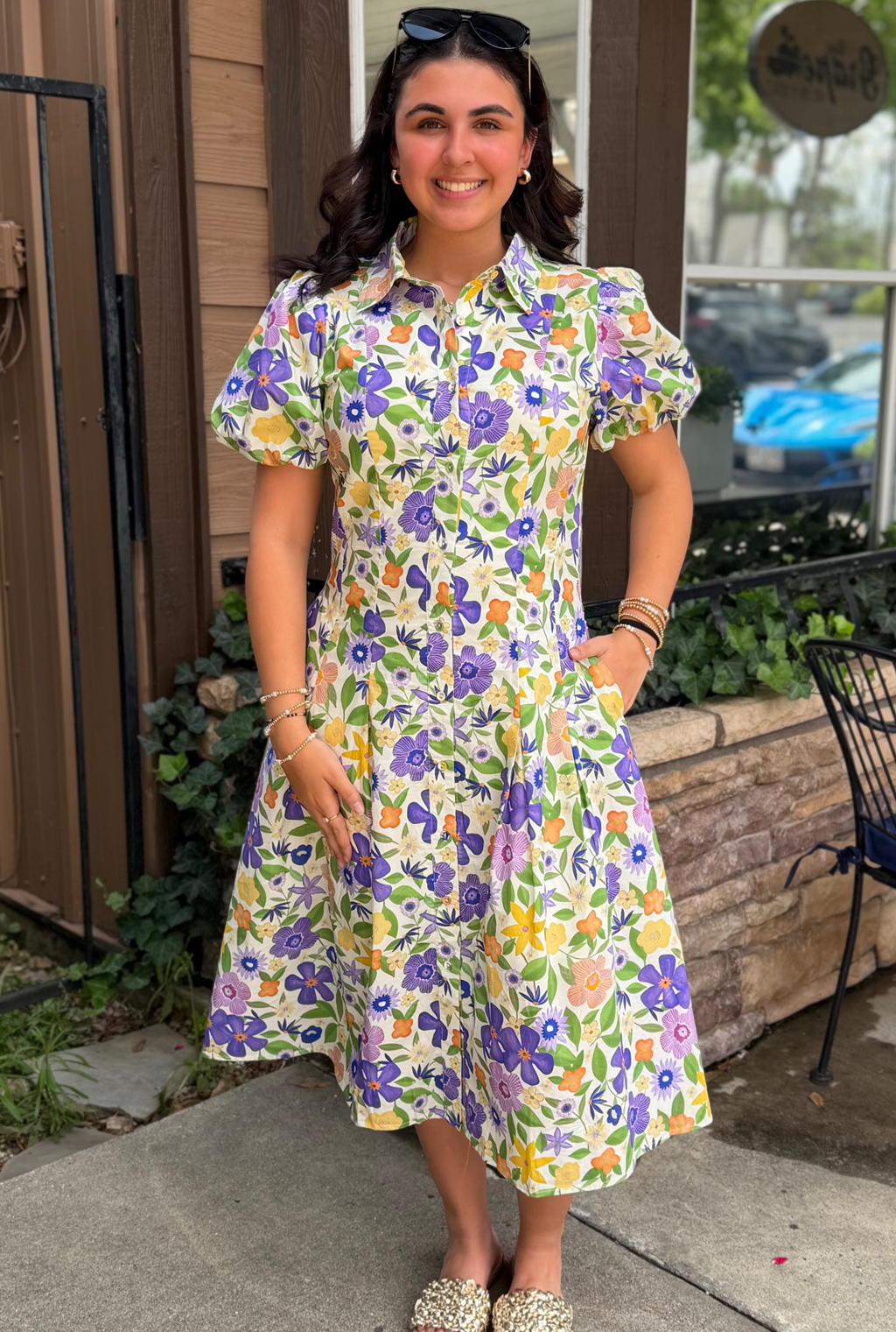 VIOLET FLORAL DRESS