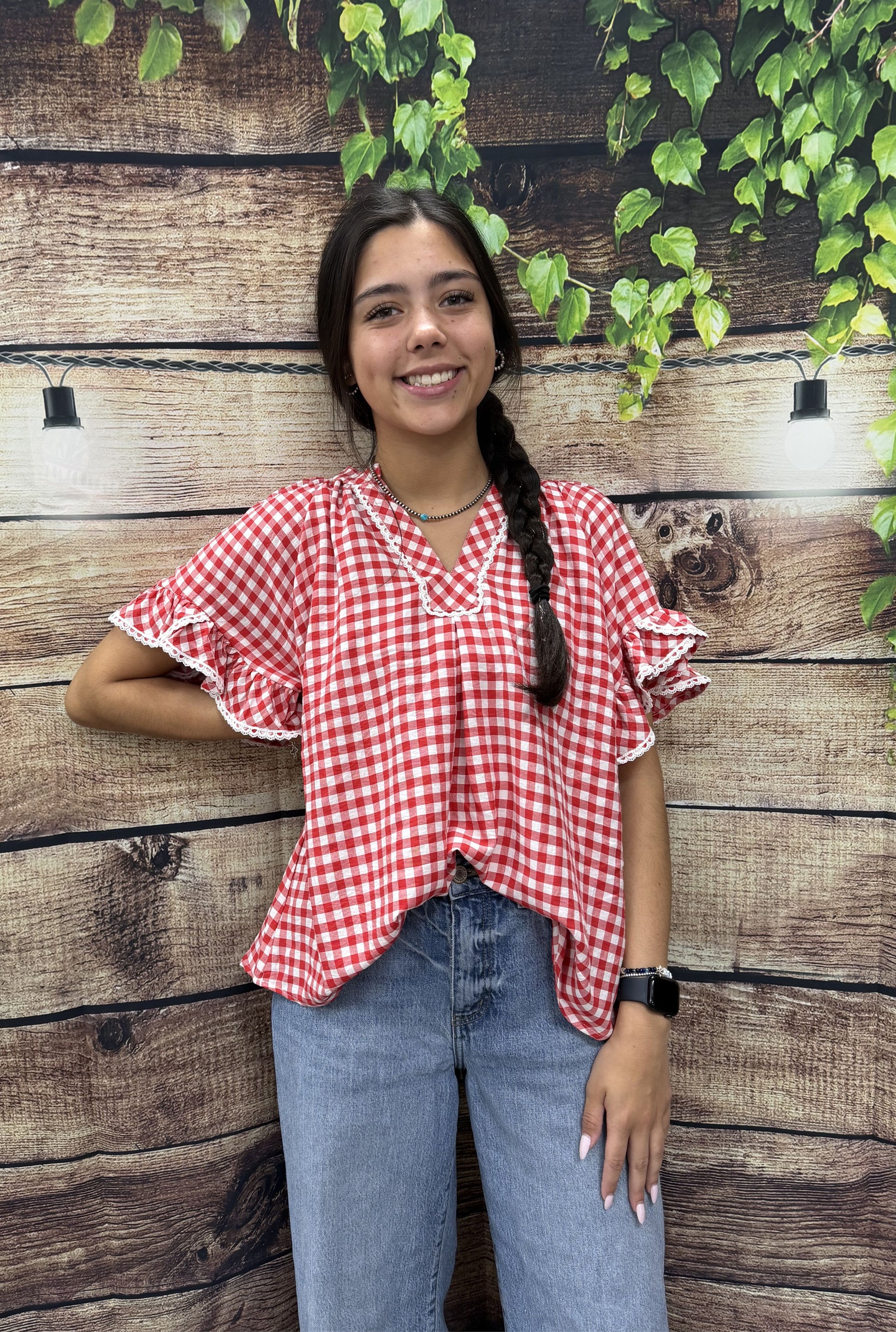 RED PICNIC TOP